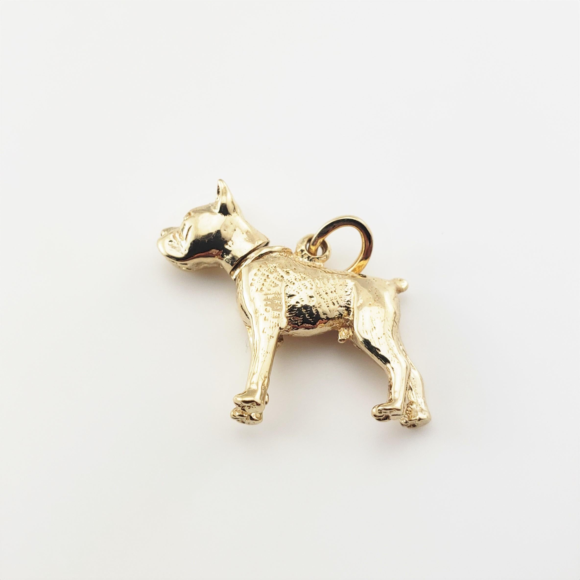 14 Karat Yellow Gold Boxer Dog Bobblehead Charm-

The devoted and outgoing boxer is one of the most popular dog breeds in the world!

This lovely 3D bobblehead charm features a lovable boxer meticulously detailed in 14K yellow gold.

Size:   19 mm x