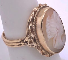 14 Karat Yellow Gold Braided Frame Cameo Ring
