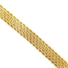 Italian Braided Twist Bracelet 21.1 Grams 8.25 Inches 14 Karat Yellow Gold