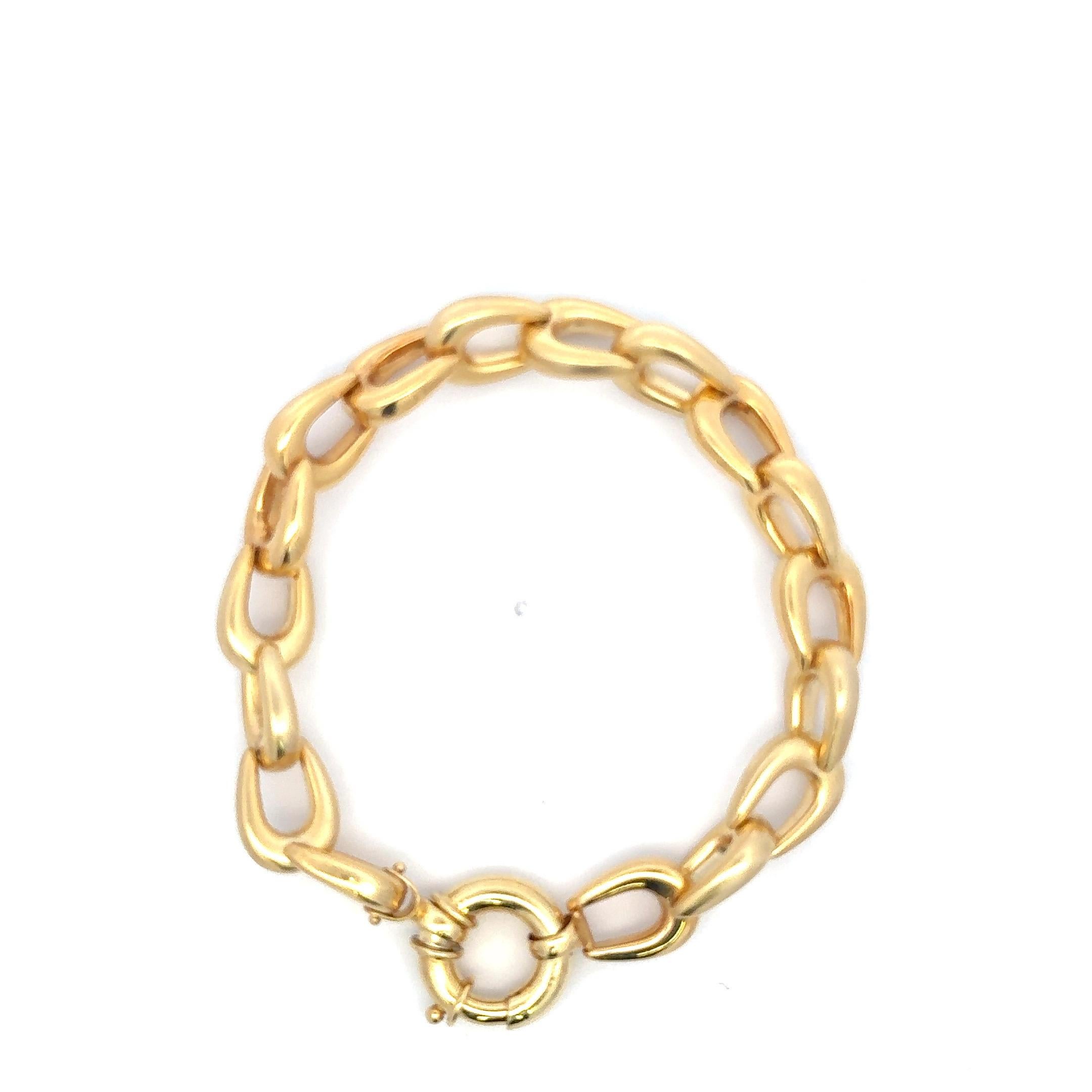 Bracelet à maillons chevaux en or jaune 14 carats brossé, 19,5 grammes 8