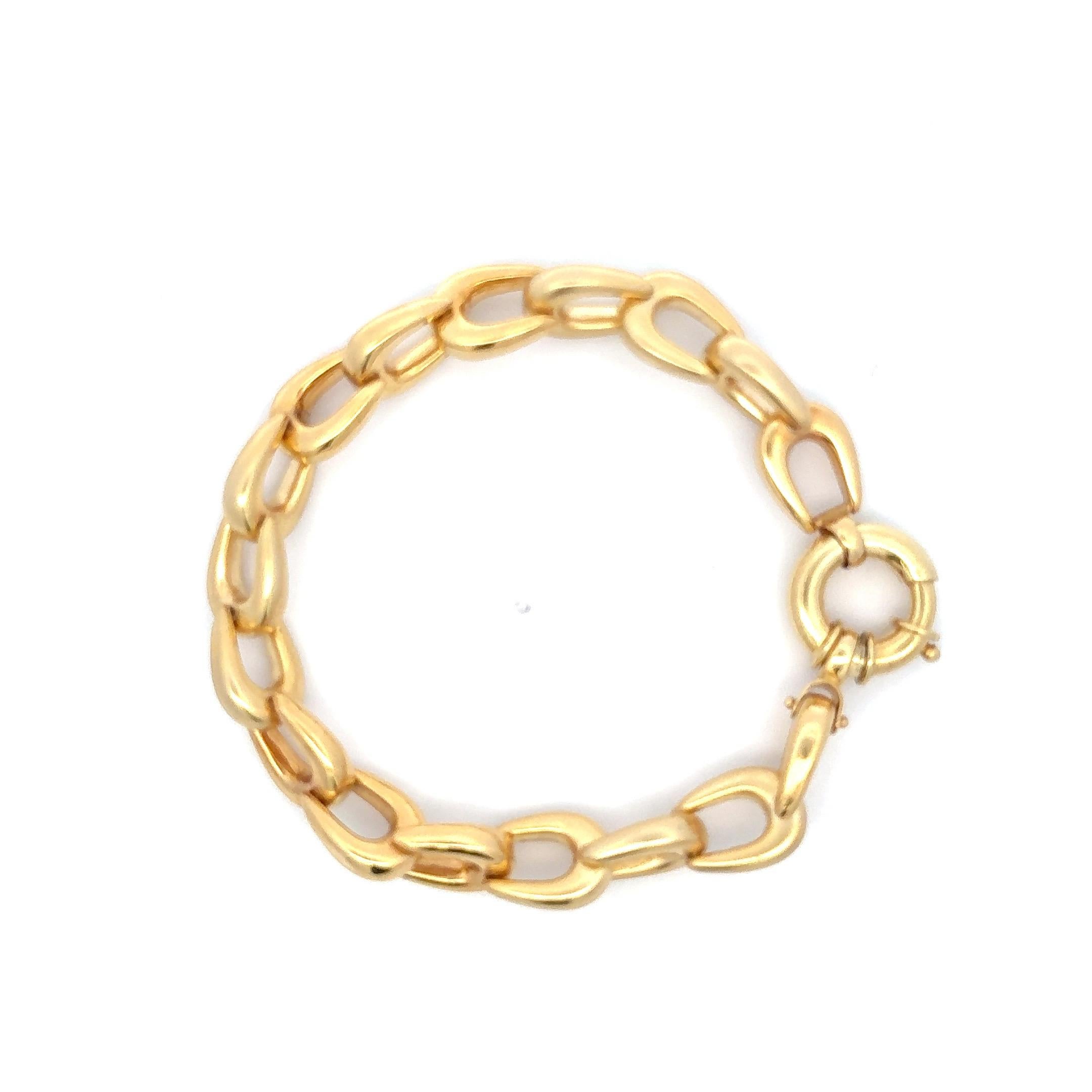 Bracelet à maillons chevaux en or jaune 14 carats brossé, 19,5 grammes 8