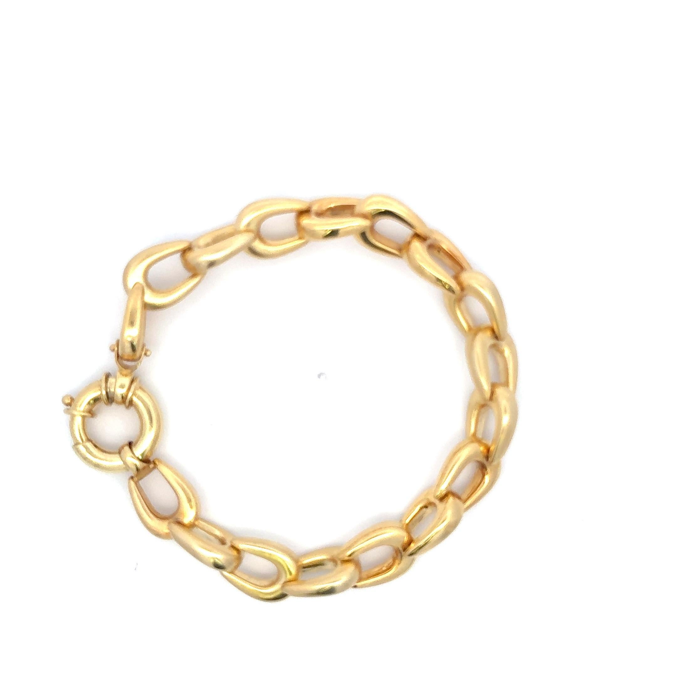 Bracelet à maillons chevaux en or jaune 14 carats brossé, 19,5 grammes 8