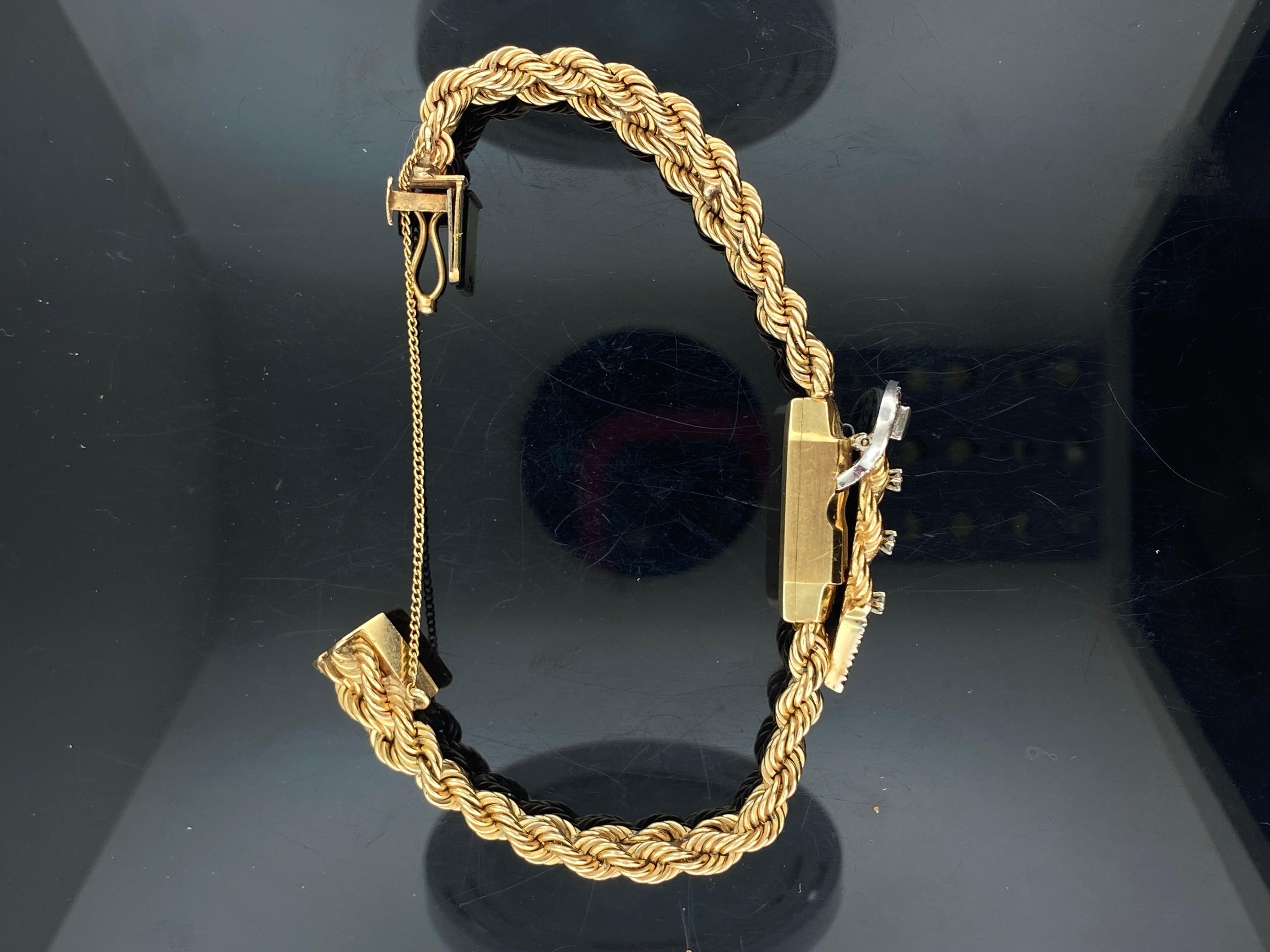 14 Karat Yellow Gold Buckle Watch Bracelet In Good Condition For Sale In Palm Desert, CA