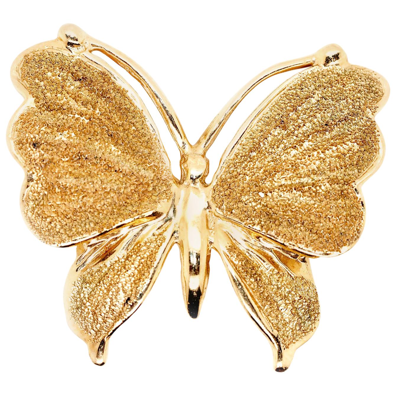 14 Karat Yellow Gold Butterfly Pin