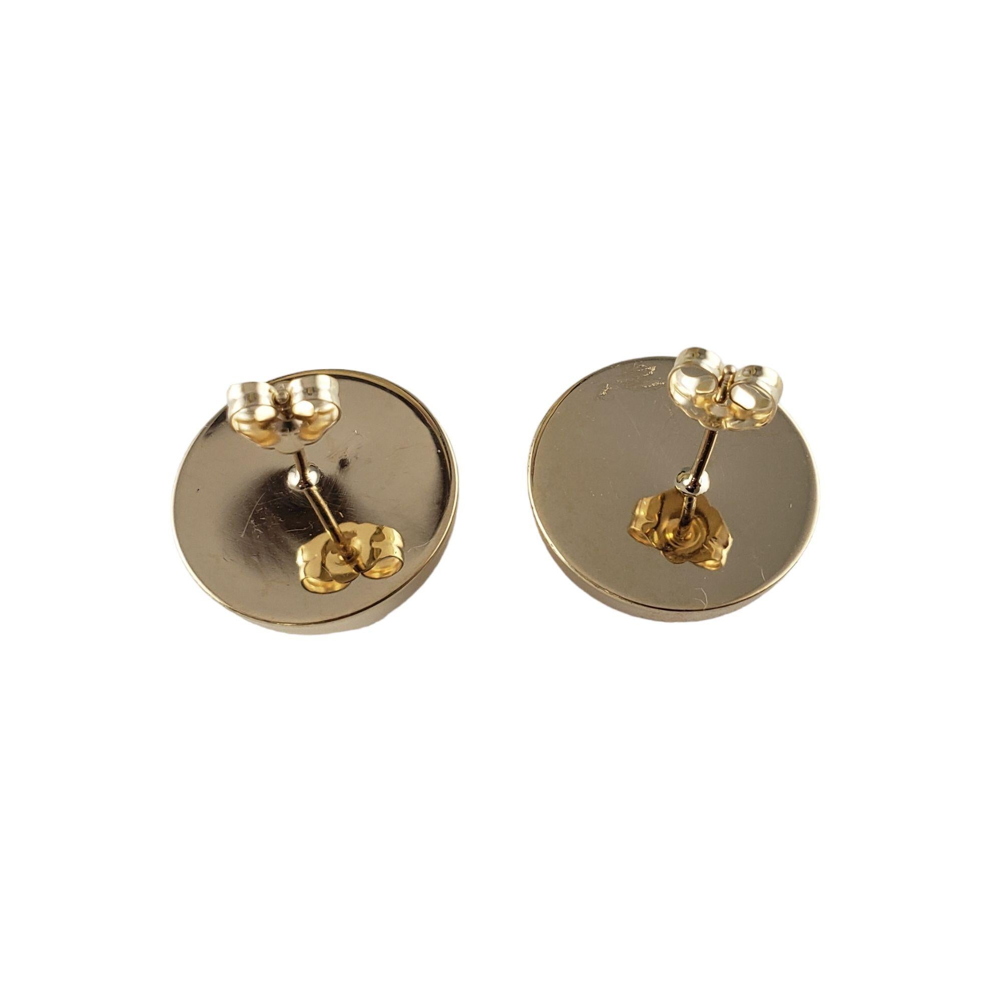 14 Karat Yellow Gold Button Earrings #14289 For Sale 1