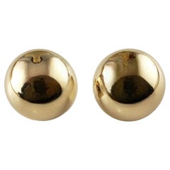 14 Karat Yellow Gold Button Earrings #14289