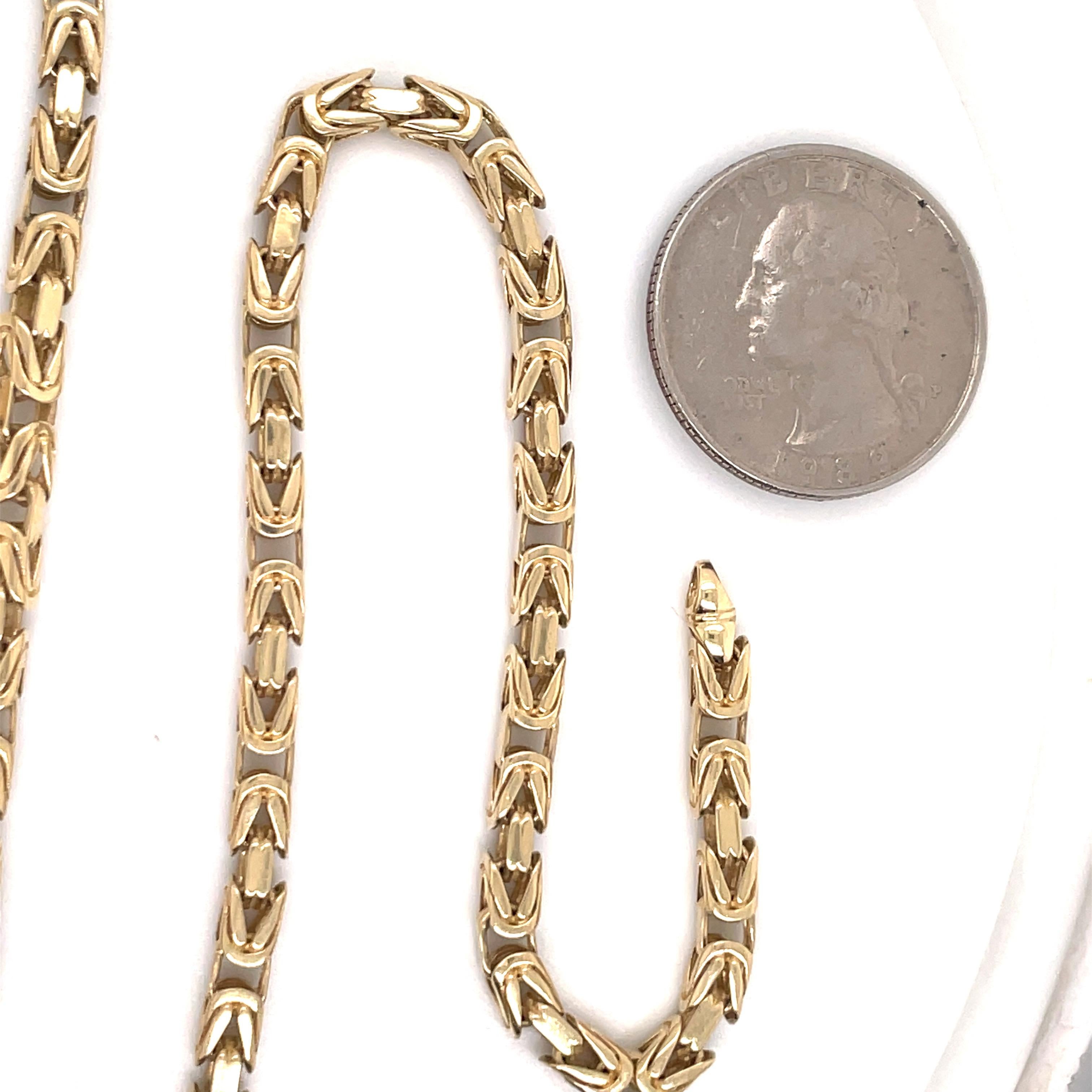 14 Karat Gelbgold Byzantinische Kette Halskette 31 Gramm im Zustand „Hervorragend“ in New York, NY