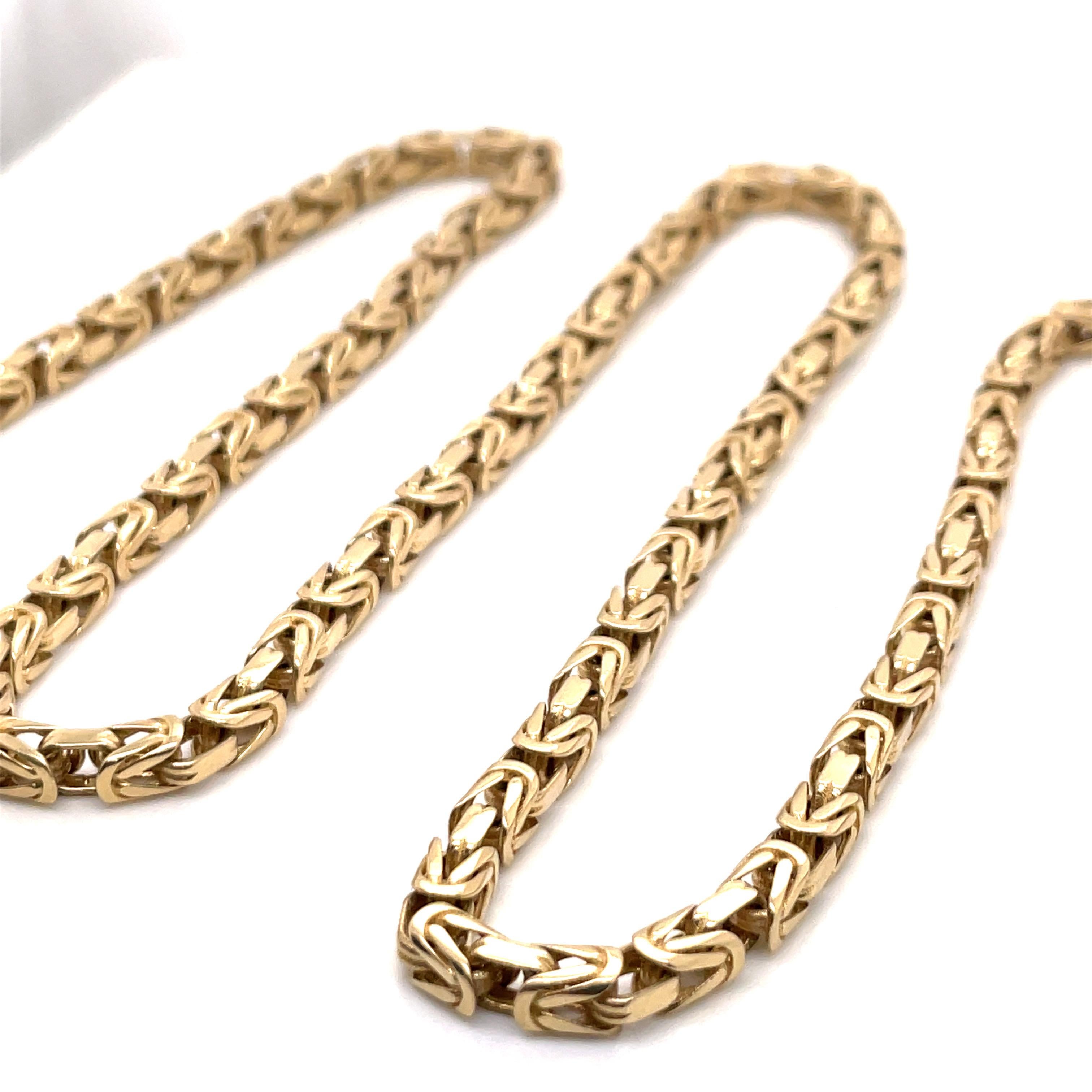 14 Karat Gelbgold Byzantinische Kette Halskette 31 Gramm für Damen oder Herren