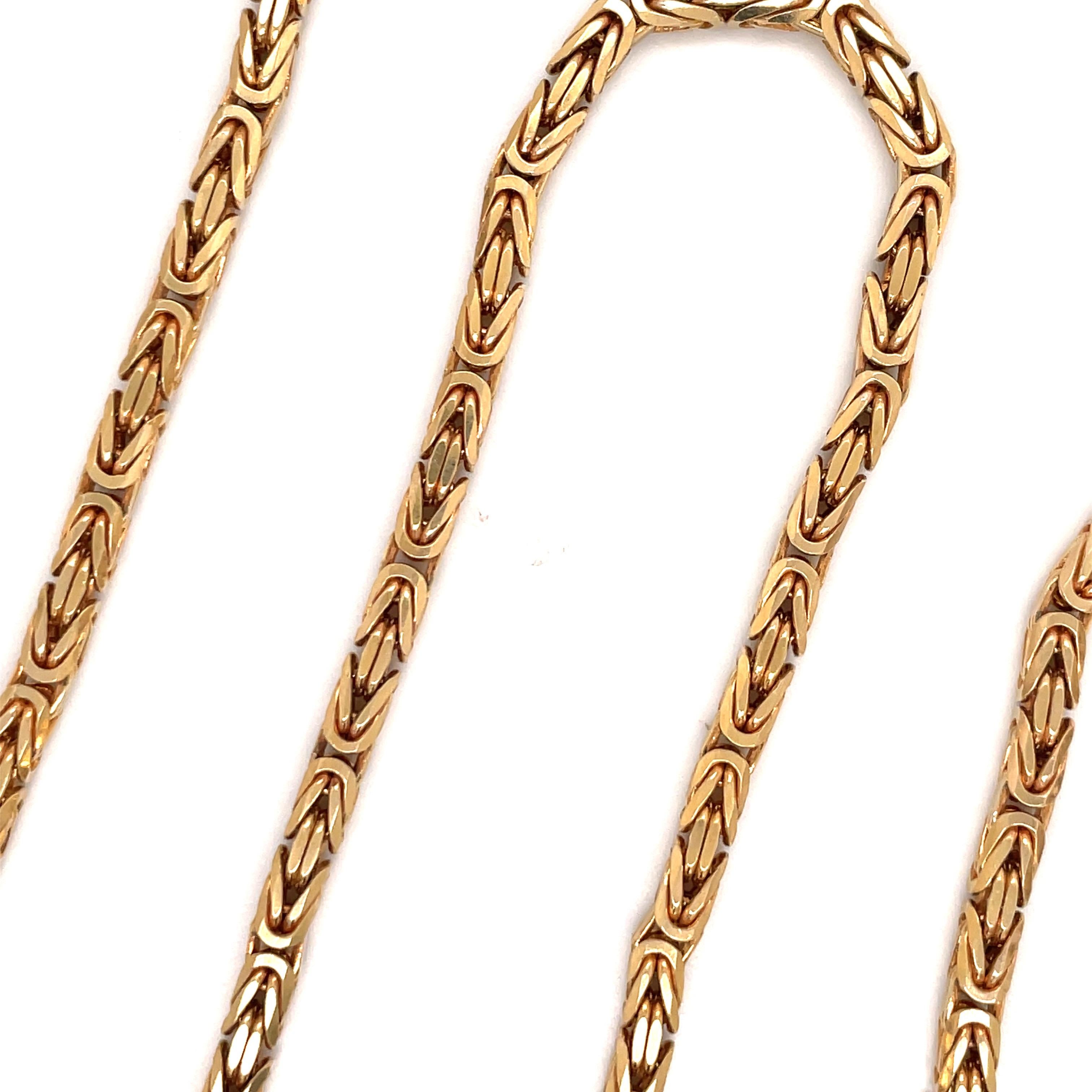 14 Karat Gelbgold Byzantinische Kette Halskette 57.3 Gramm im Zustand „Hervorragend“ in New York, NY