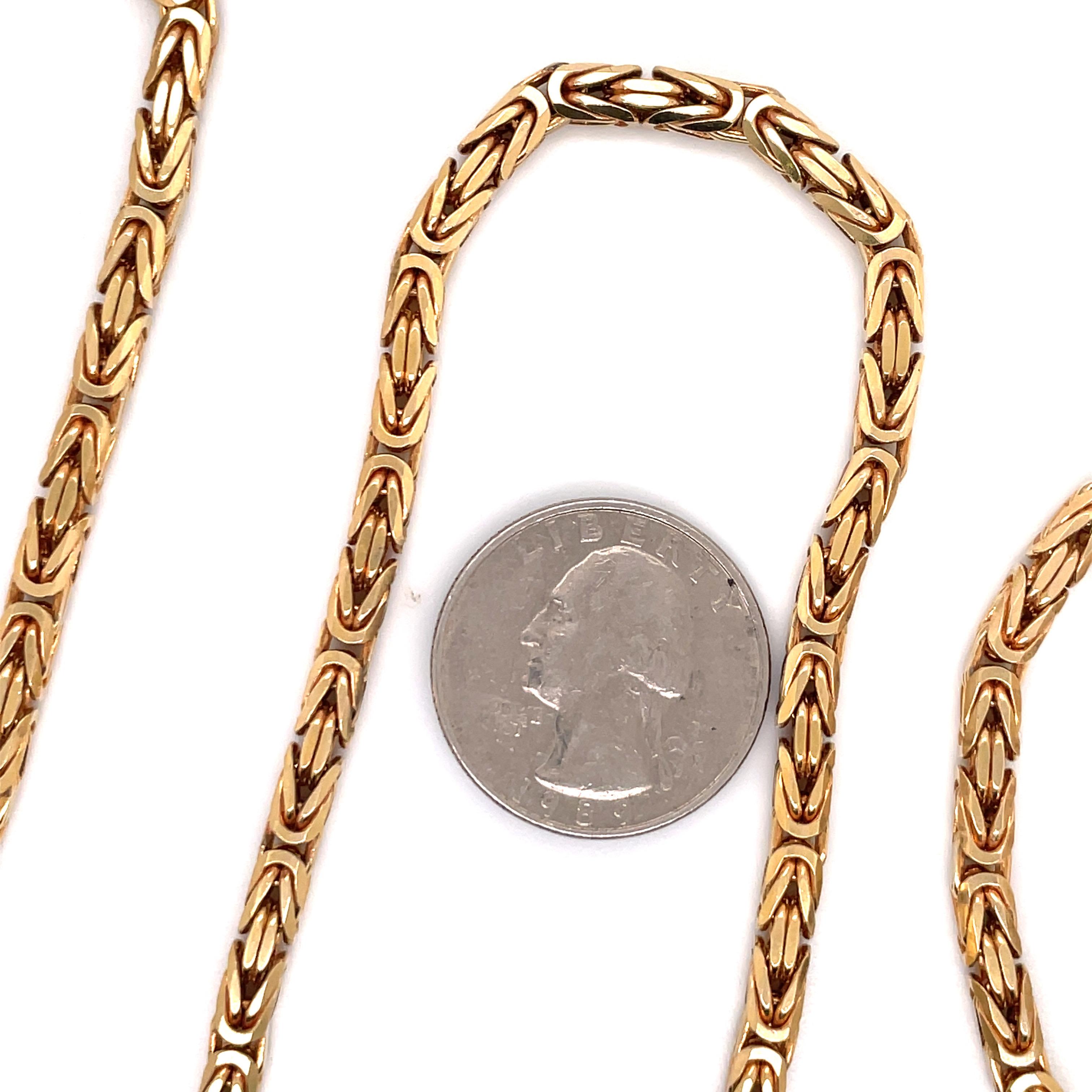 14 Karat Gelbgold Byzantinische Kette Halskette 57.3 Gramm für Damen oder Herren