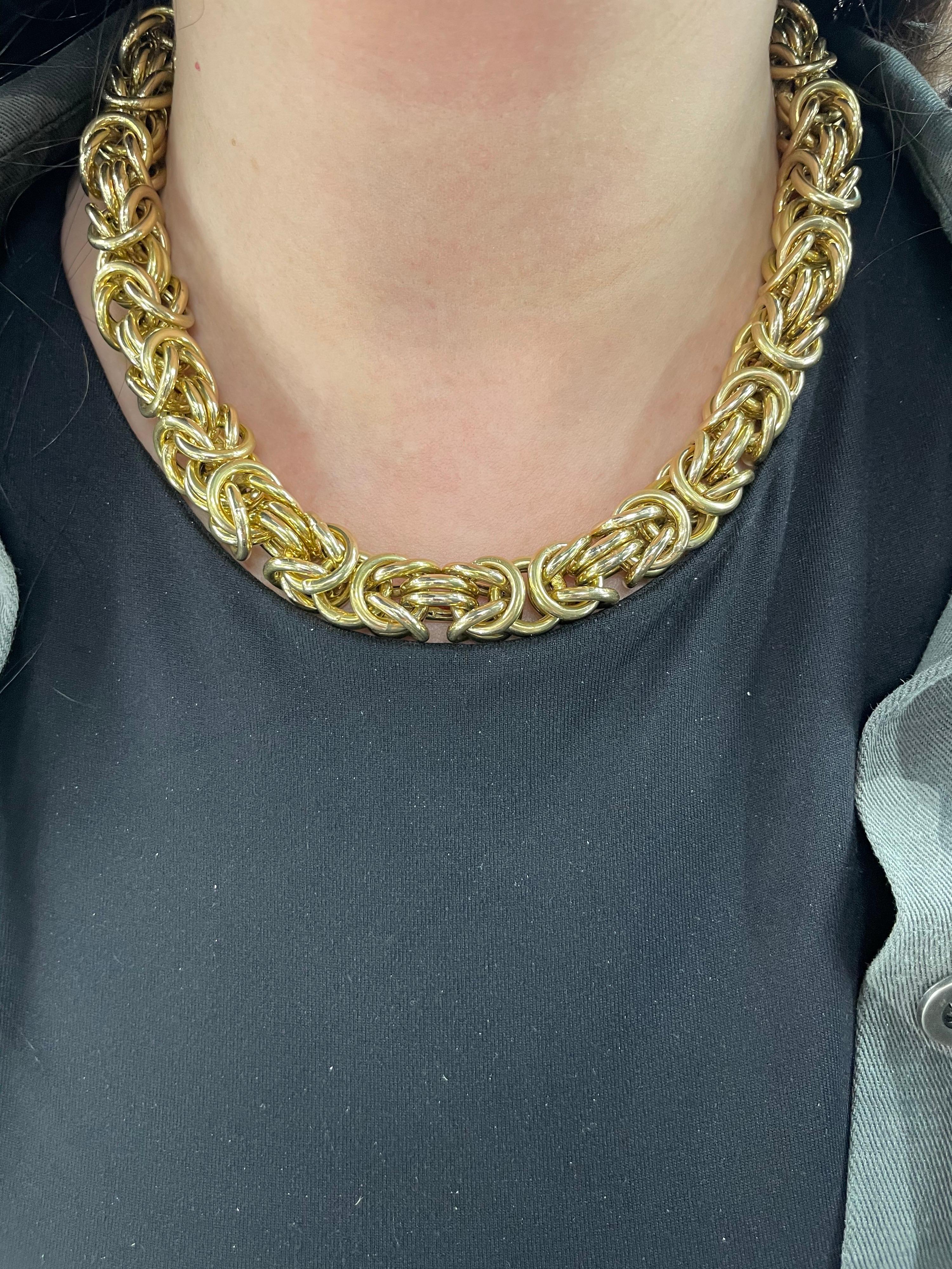 14 Karat Gelbgold Halskette im byzantinischen Stil 105,6 Gramm im Angebot 6