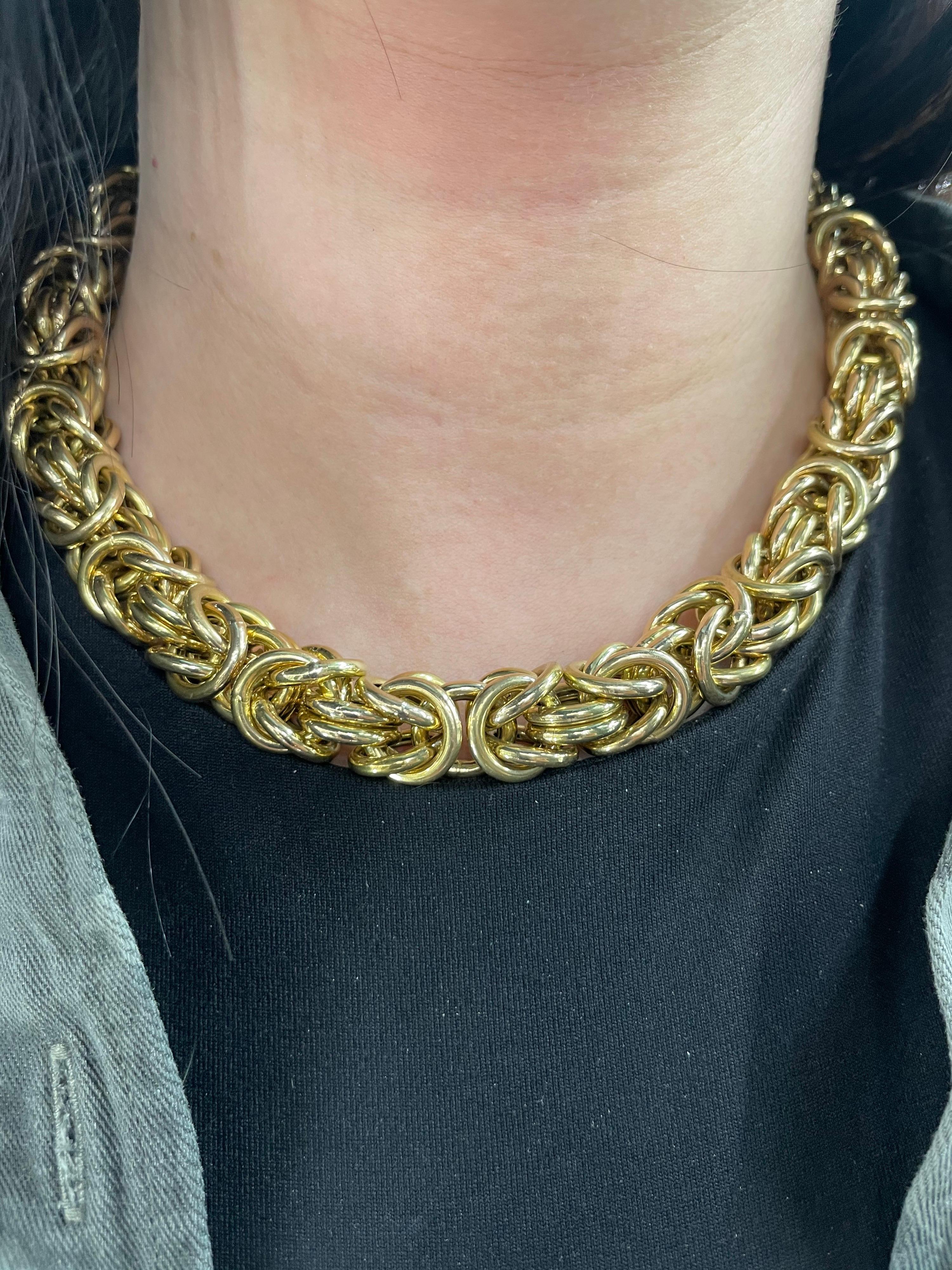 14 Karat Gelbgold Halskette im byzantinischen Stil 105,6 Gramm im Angebot 7
