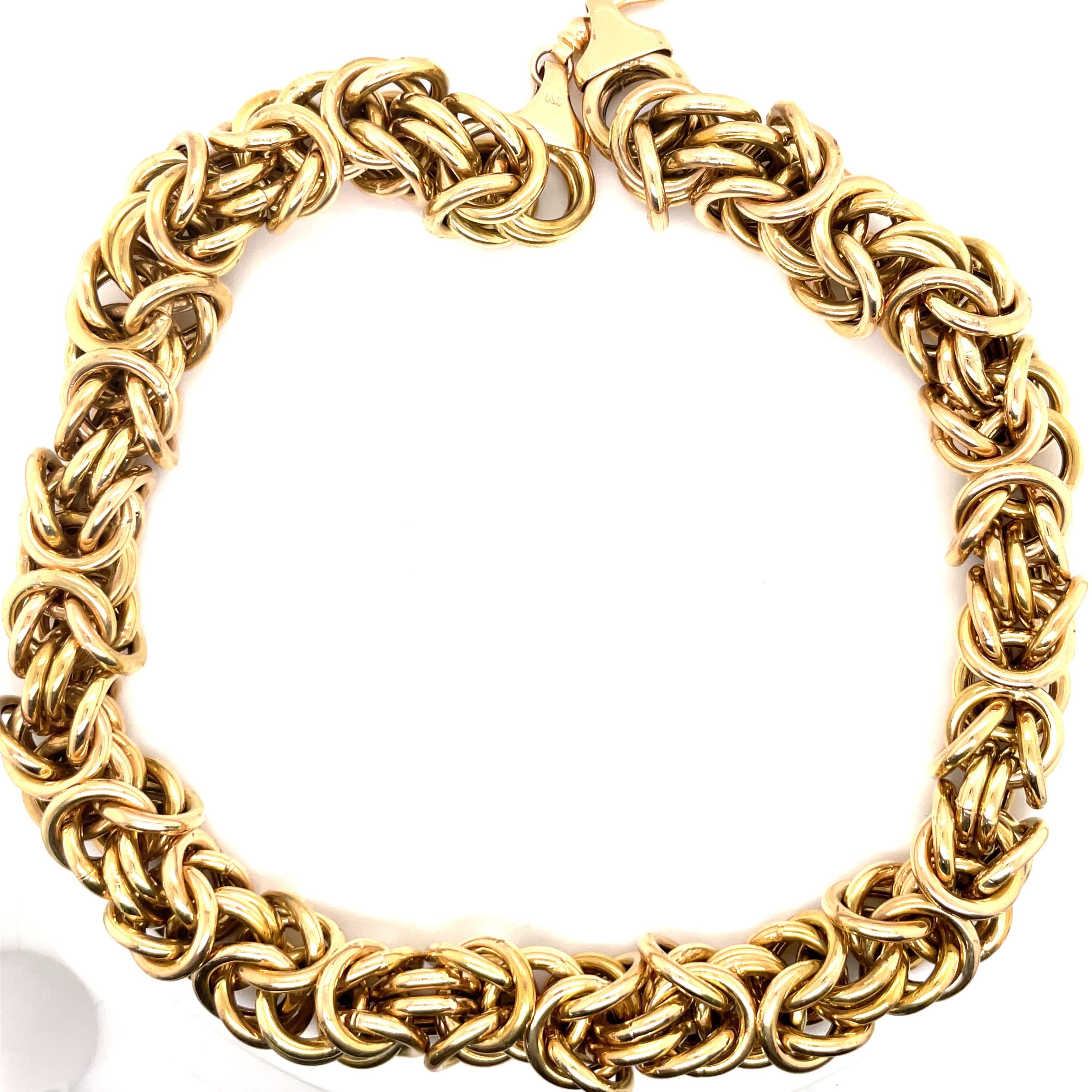 14 Karat Gelbgold Halskette im byzantinischen Stil 105,6 Gramm im Angebot 11