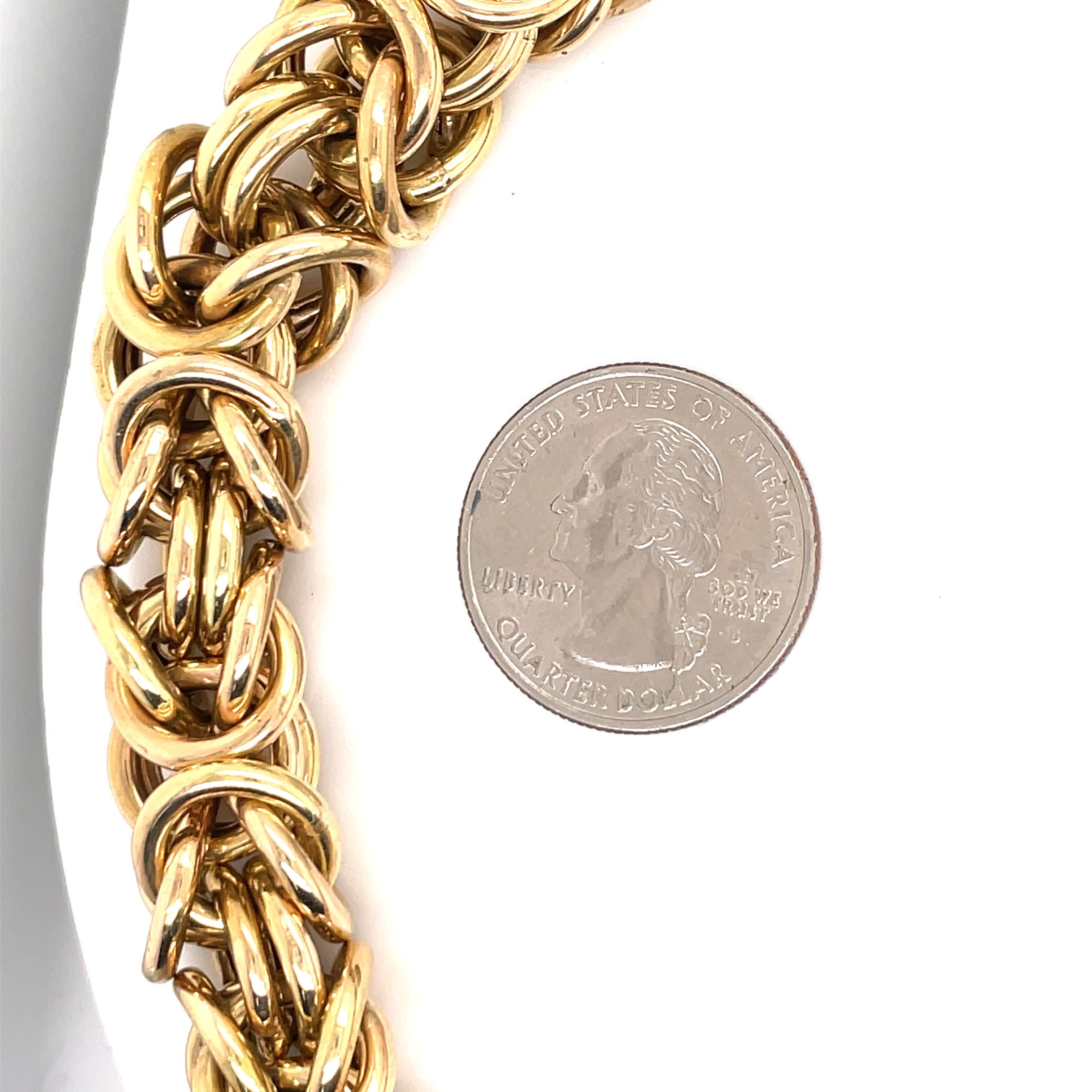 14 Karat Gelbgold Halskette im byzantinischen Stil 105,6 Gramm im Angebot 1