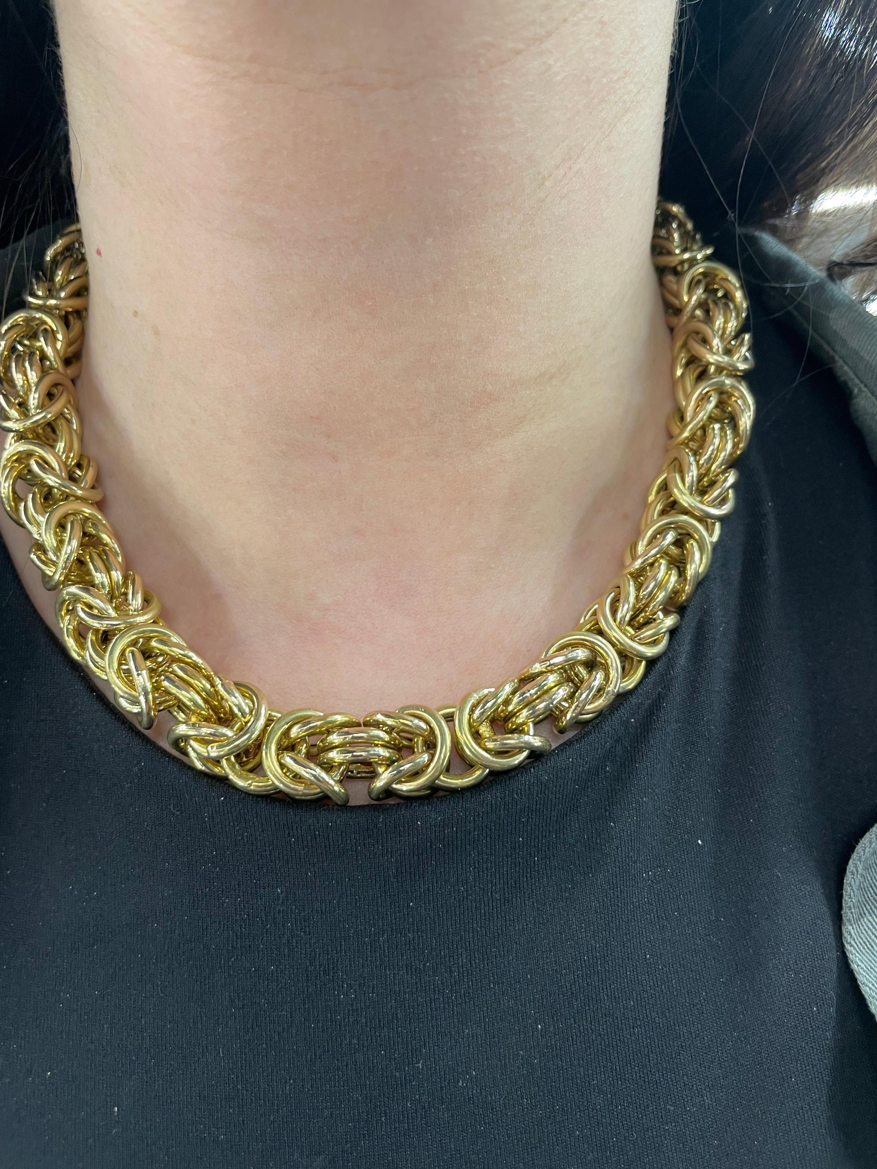 14 Karat Gelbgold Halskette im byzantinischen Stil 105,6 Gramm im Angebot 3