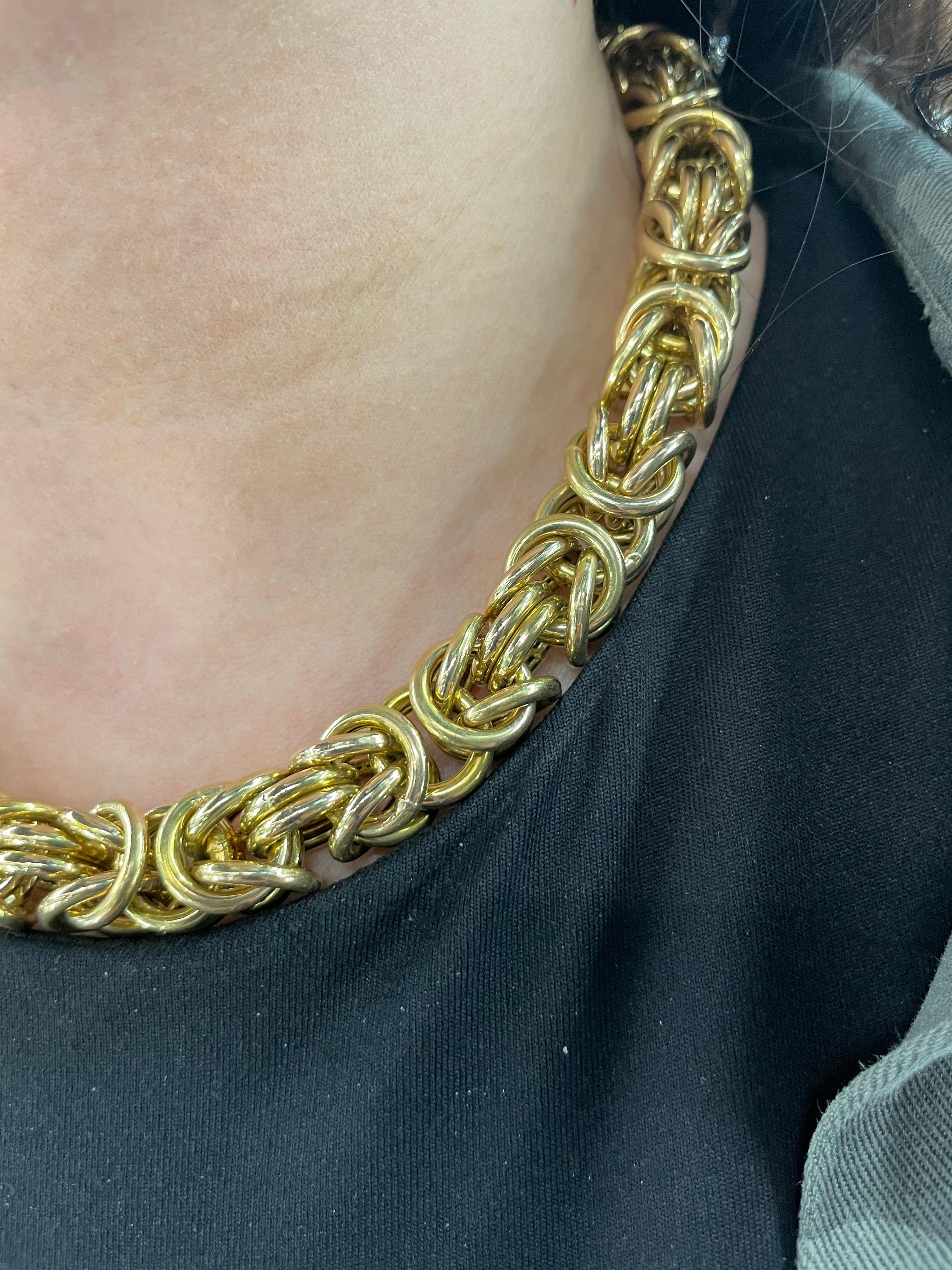 14 Karat Gelbgold Halskette im byzantinischen Stil 105,6 Gramm im Angebot 4