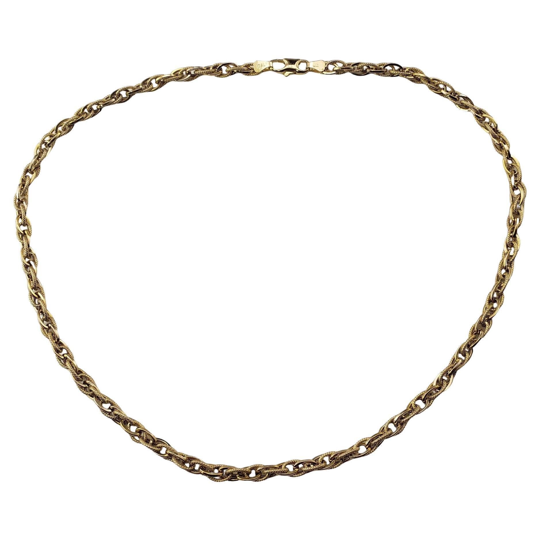  14 Karat Yellow Gold Cable Chain Necklace #15528 For Sale