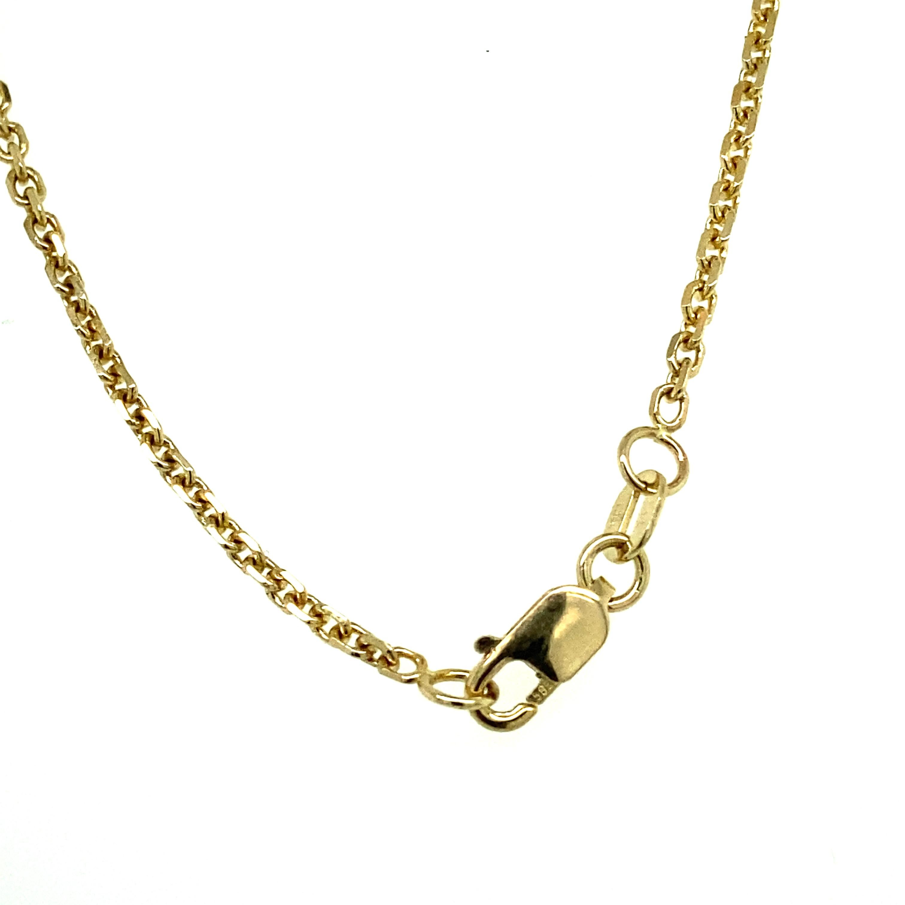 One 14 karat yellow gold (stamped RCI 14K) cable link chain.  The chain weighs 4.26 grams and measures 18 inches long and is complete with a lobster clasp.  
