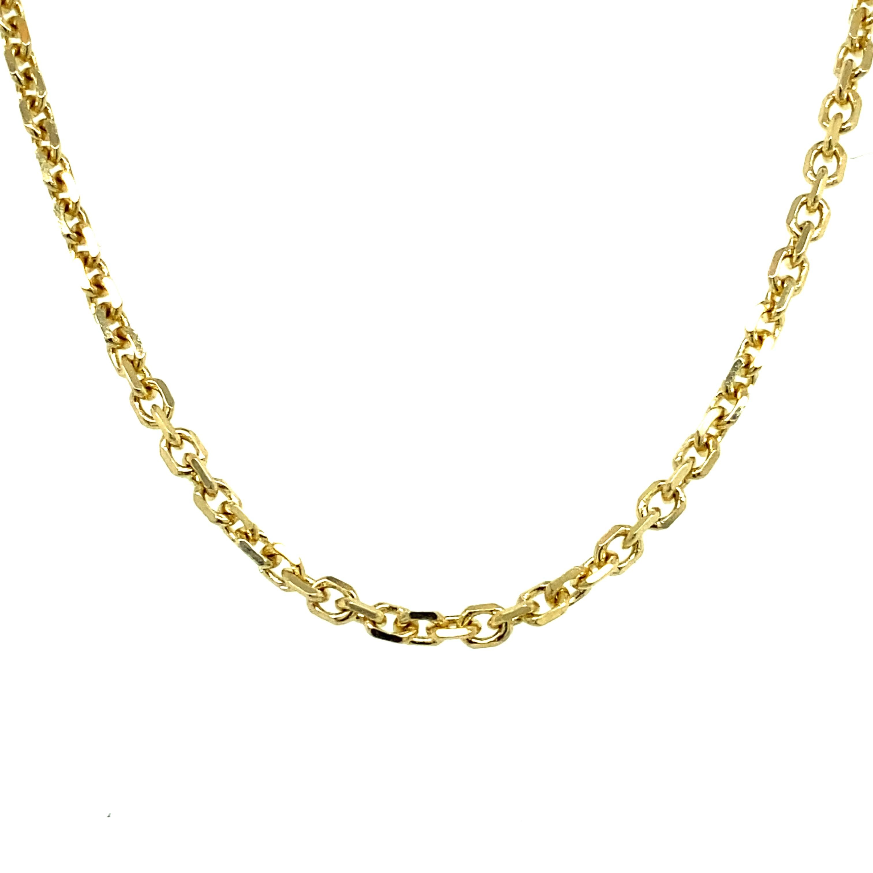 Contemporary 14 Karat Yellow Gold Cable Link Chain