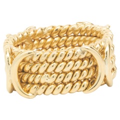14 Karat Yellow Gold Cable X Ring