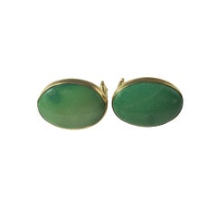 14 Karat Yellow Gold Cabochon Turquoise Earrings #14838