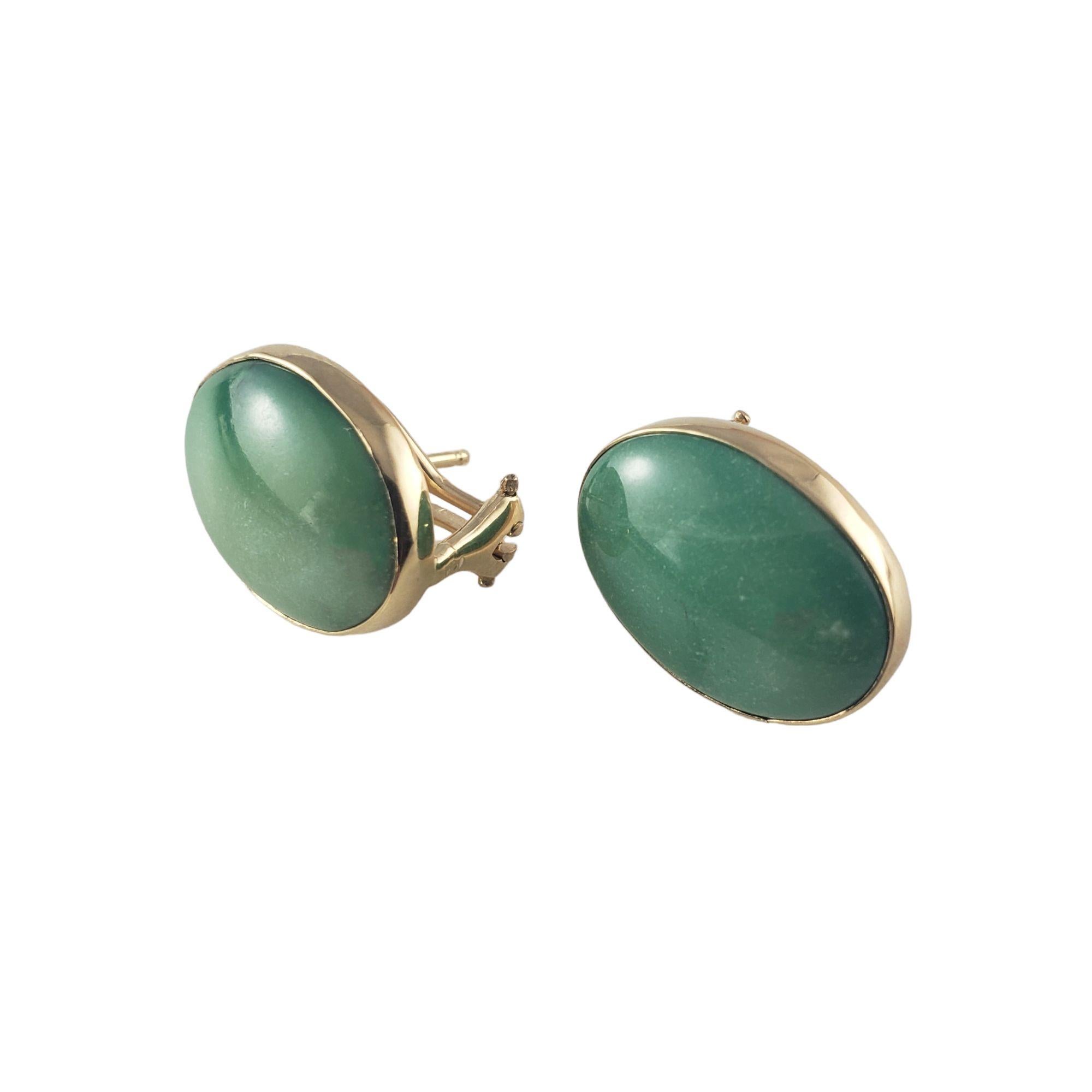 Cabochon Orecchini in oro giallo 14 carati con turchese cabochon #14838 in vendita