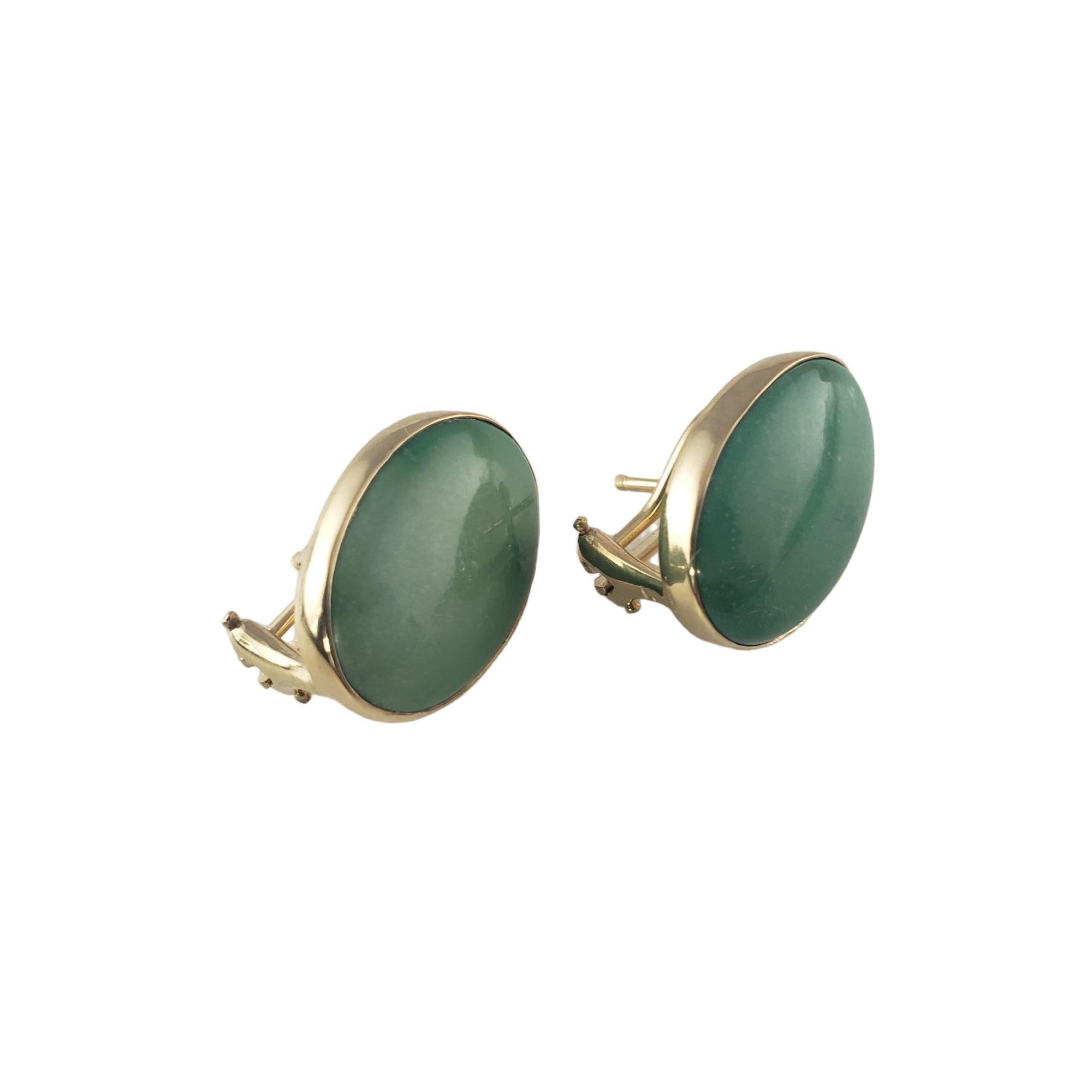 Orecchini in oro giallo 14 carati con turchese cabochon #14838 In condizioni buone in vendita a Washington Depot, CT
