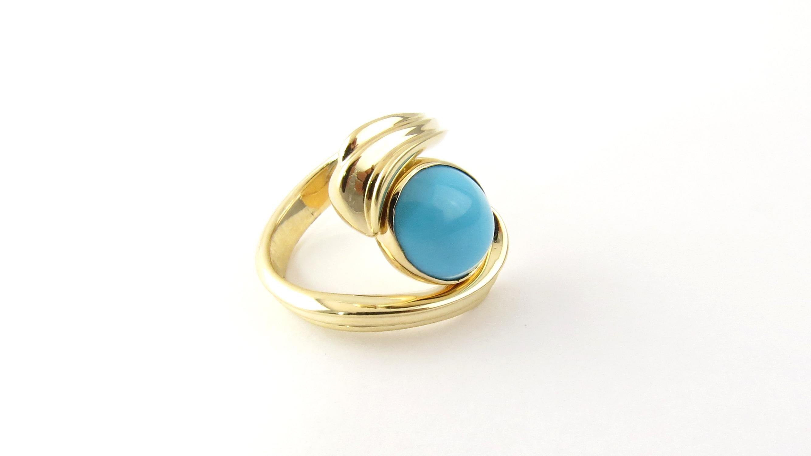 Women's 14 Karat Yellow Gold Cabochon Turquoise Ring
