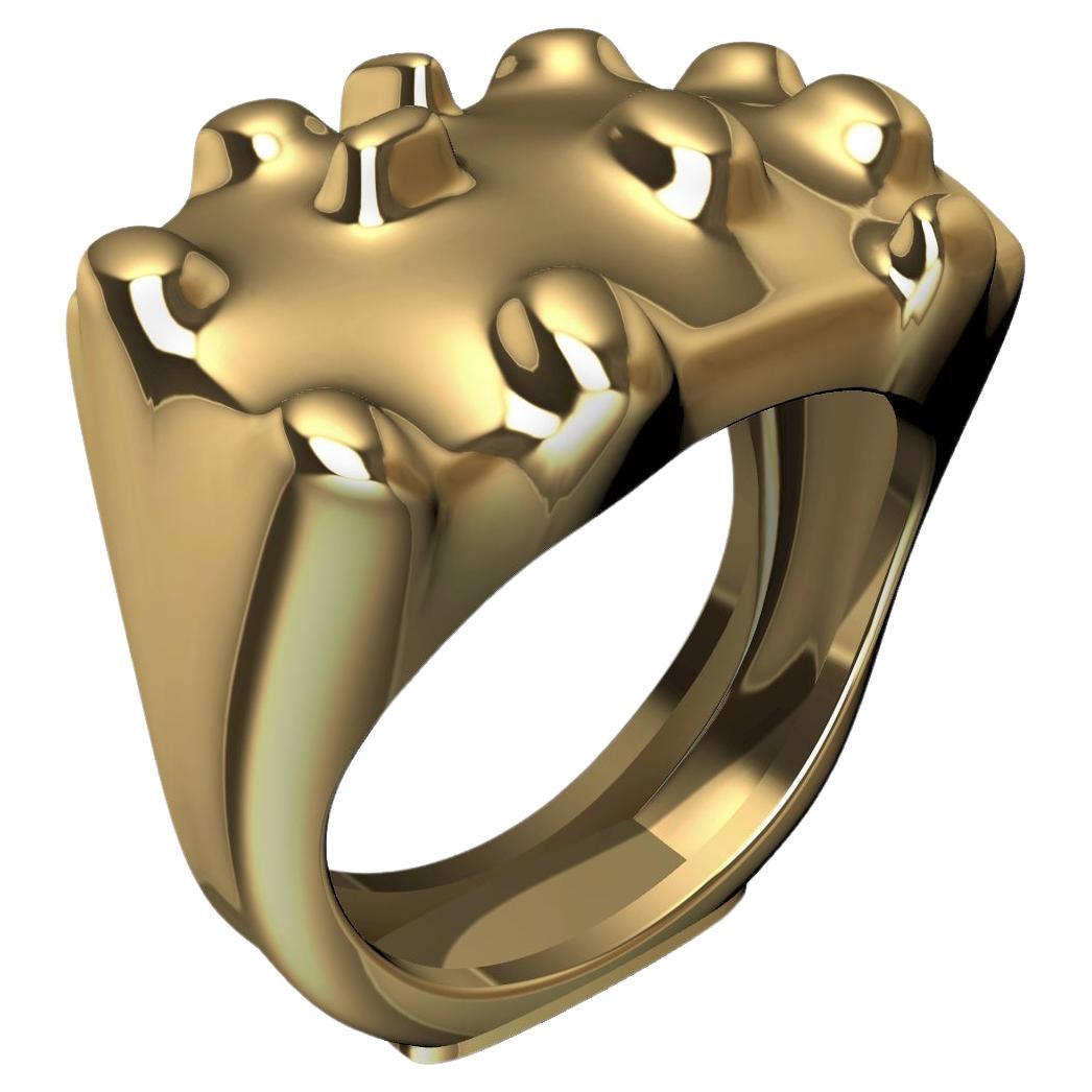 14 Karat Yellow Gold Cactus Sculpture Ring