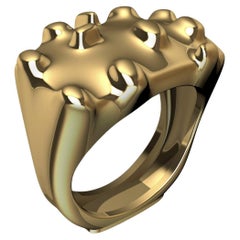 14 Karat Yellow Gold Cactus Sculpture Ring