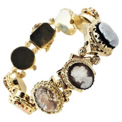 Kamee-Armband aus 18 Karat Gelbgold