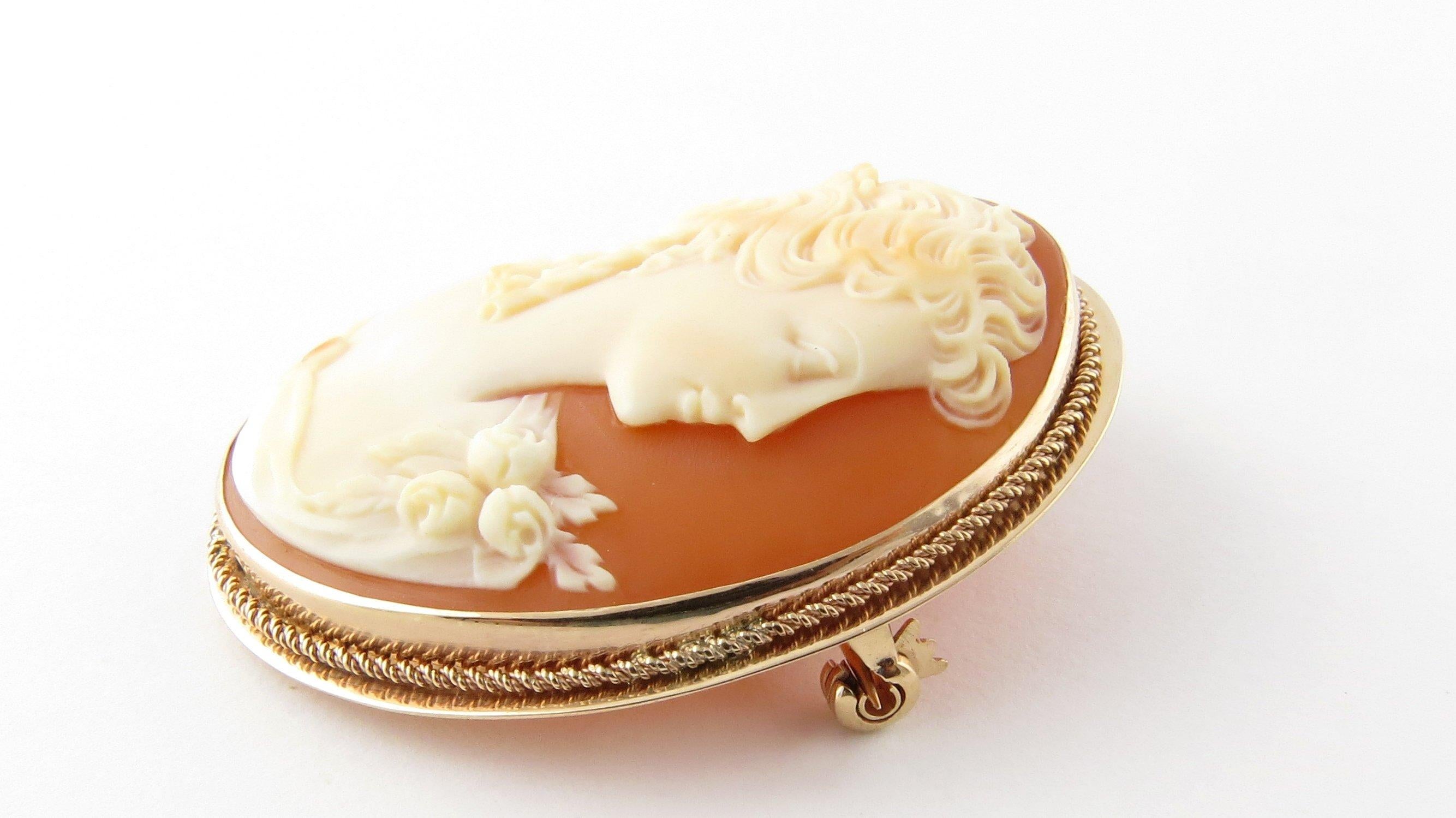 Women's 14 Karat Yellow Gold Cameo Brooch or Pendant