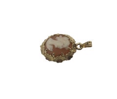 Broche/pendentif camée en or jaune 14 carats n° 13090