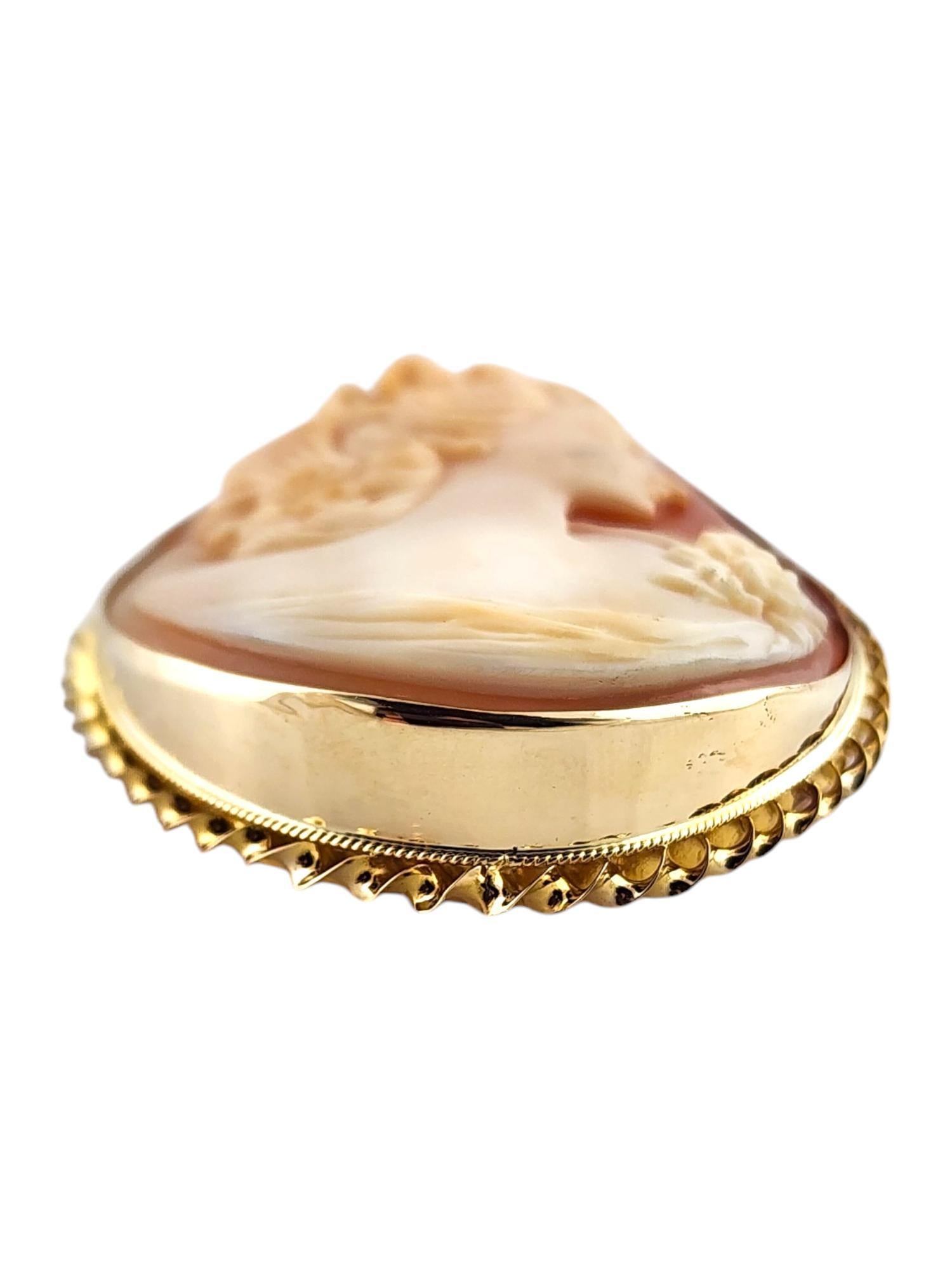14 Karat Yellow Gold Cameo Brooch/Pendant #19797 In Good Condition For Sale In Washington Depot, CT