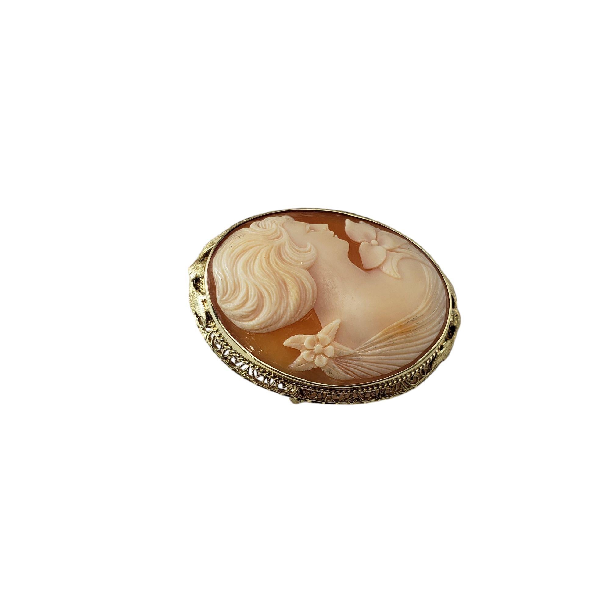 14 Karat Yellow Gold Cameo Brooch/Pendant #20879 In Good Condition For Sale In Washington Depot, CT
