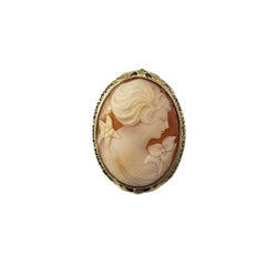 Broche/colgante camafeo de oro amarillo de 14 quilates #20879