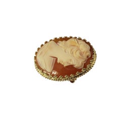 Broche/pendentif camée en or jaune 14 carats #21335