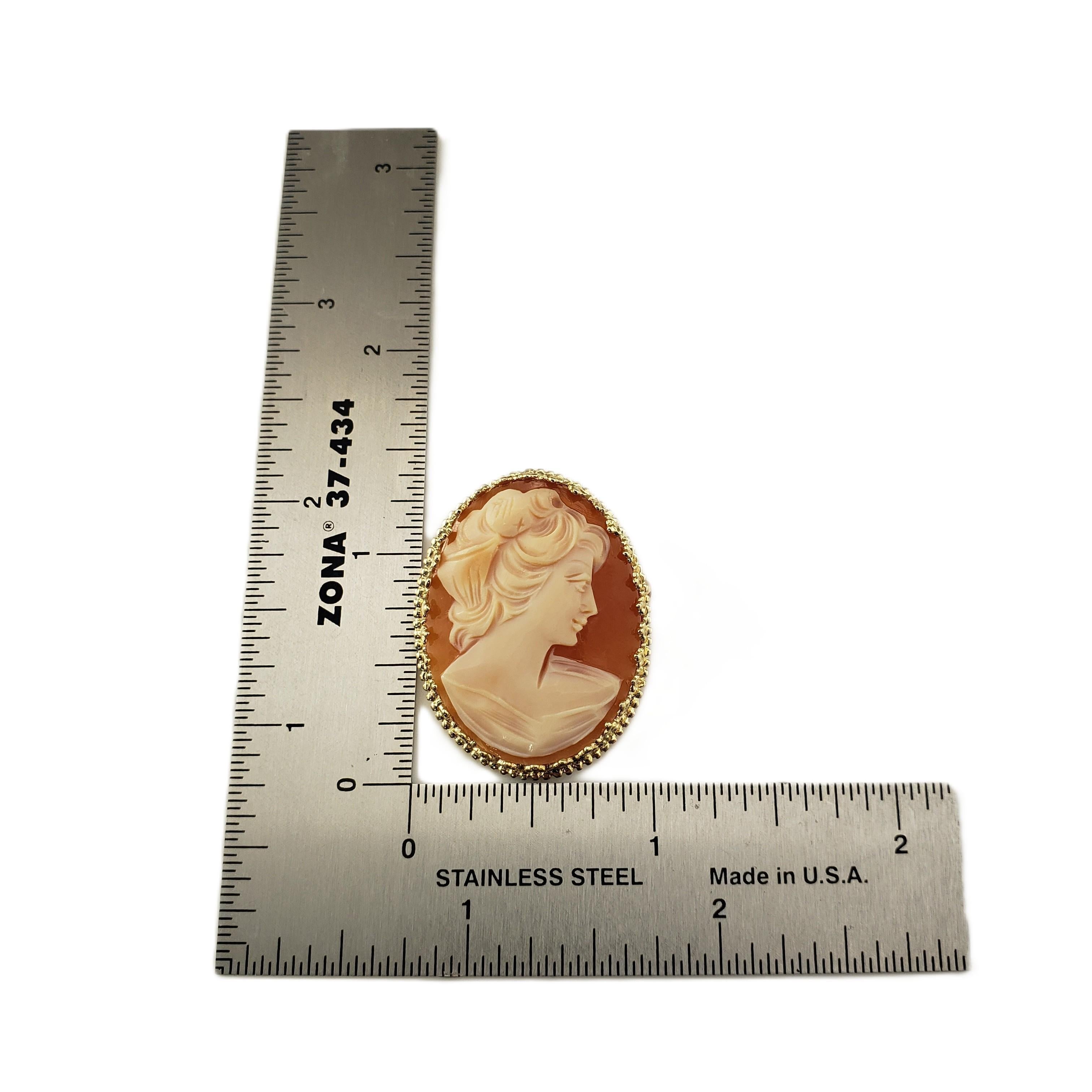 14 Karat Yellow Gold Cameo Brooch/Pendant #21335 For Sale 2