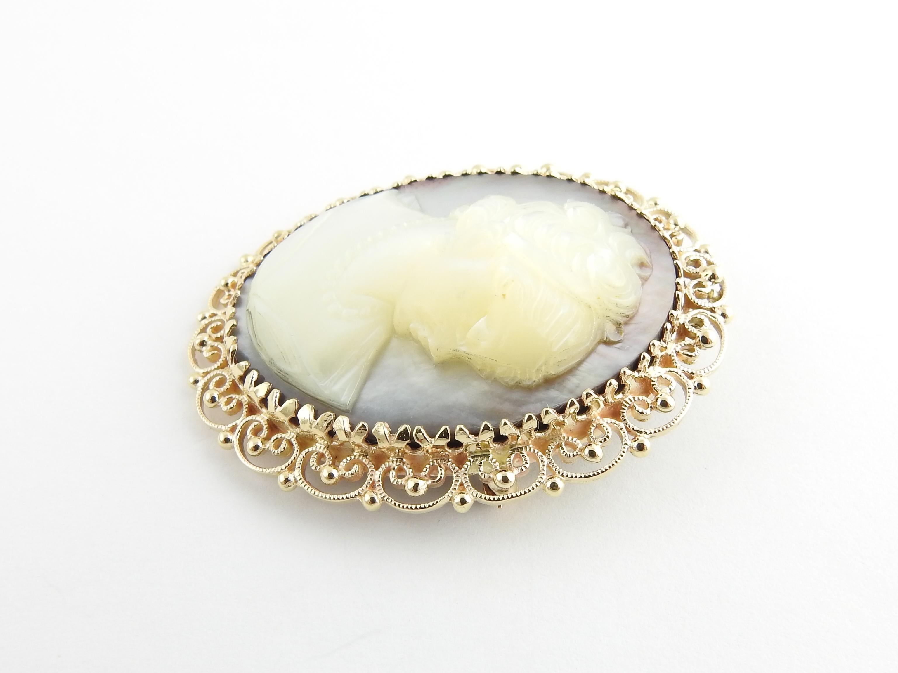 mother of pearl cameo brooch