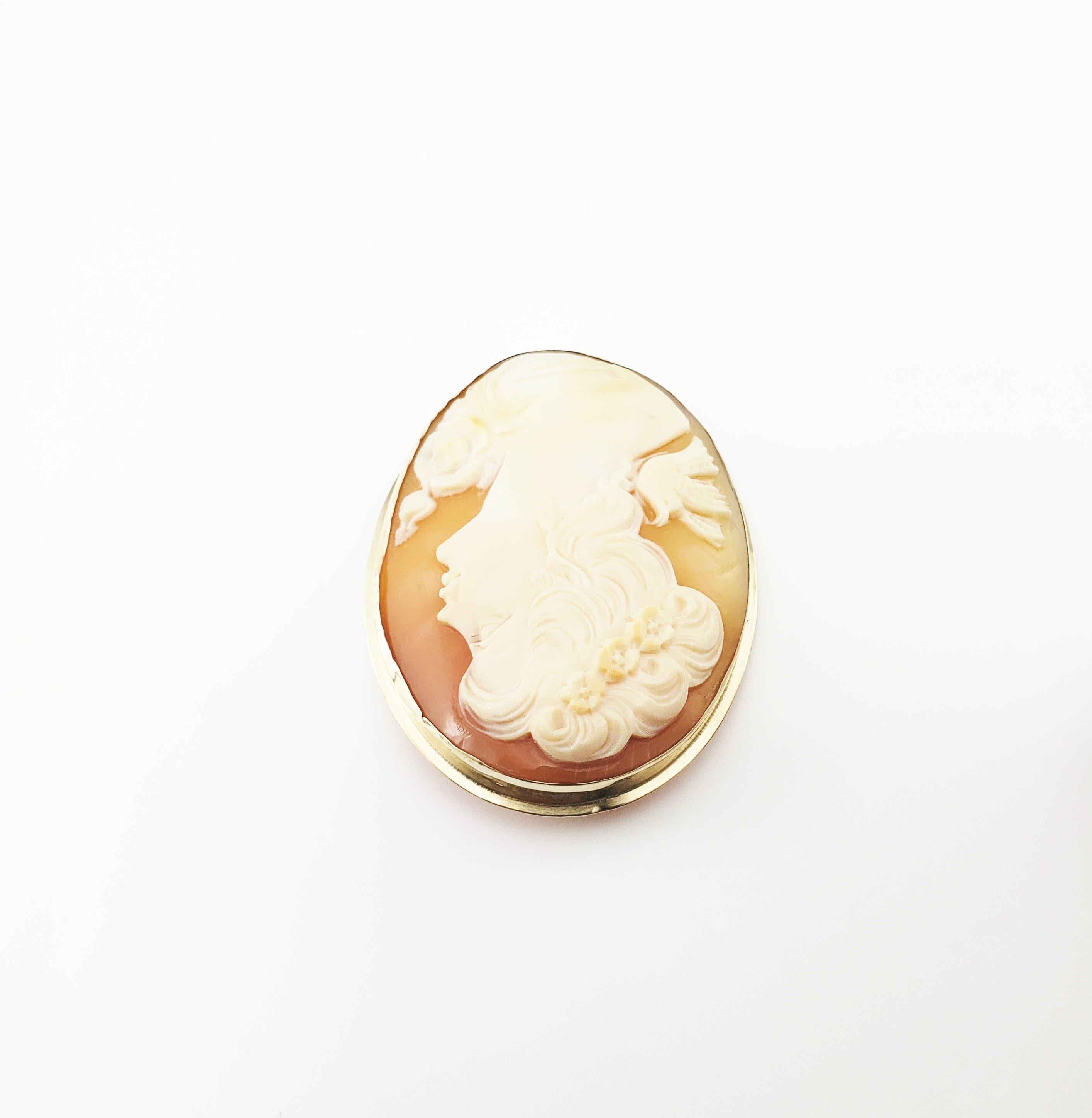 Women's 14 Karat Yellow Gold Cameo Brooch/Pendant For Sale