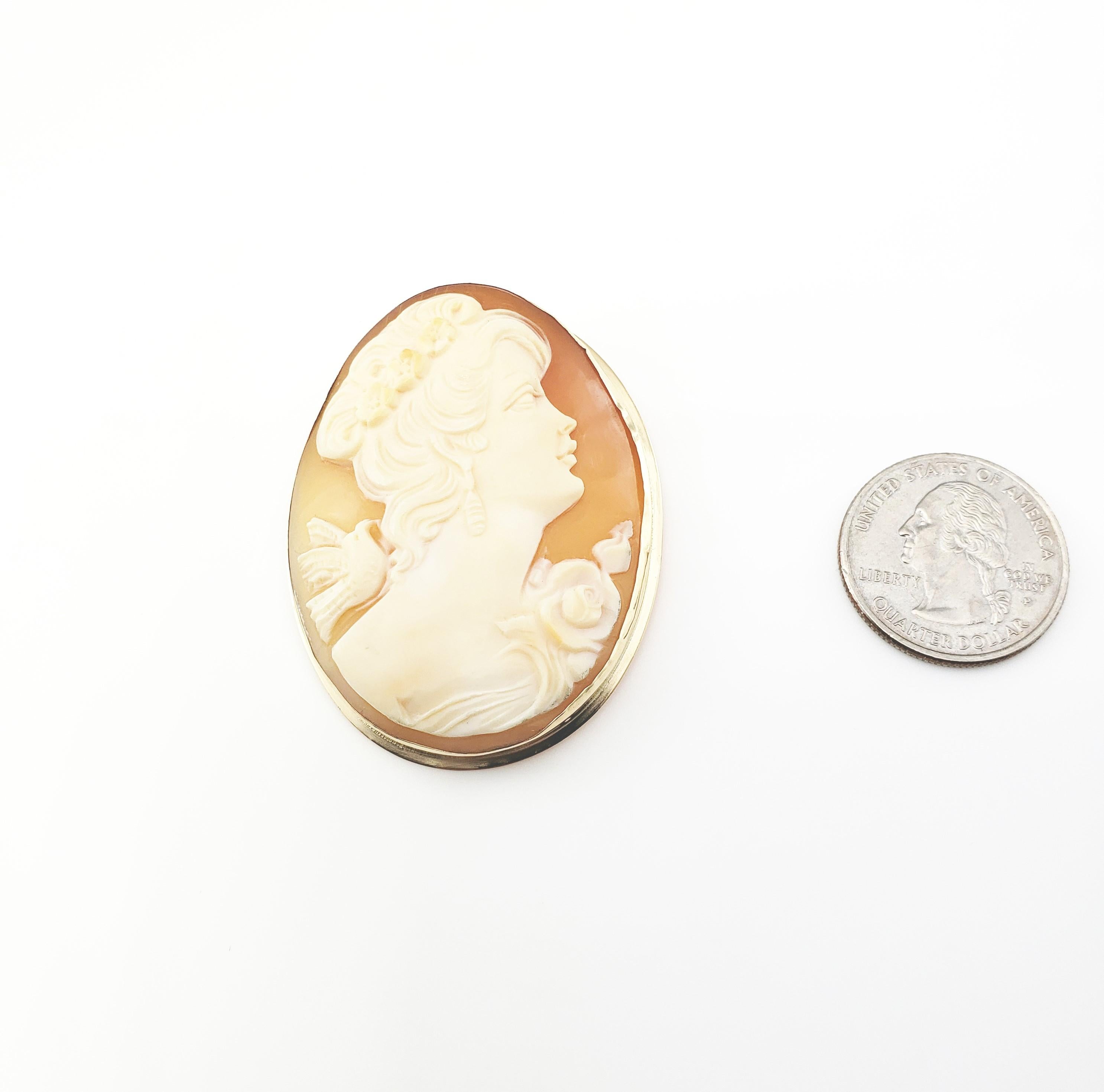 14 Karat Yellow Gold Cameo Brooch/Pendant For Sale 1