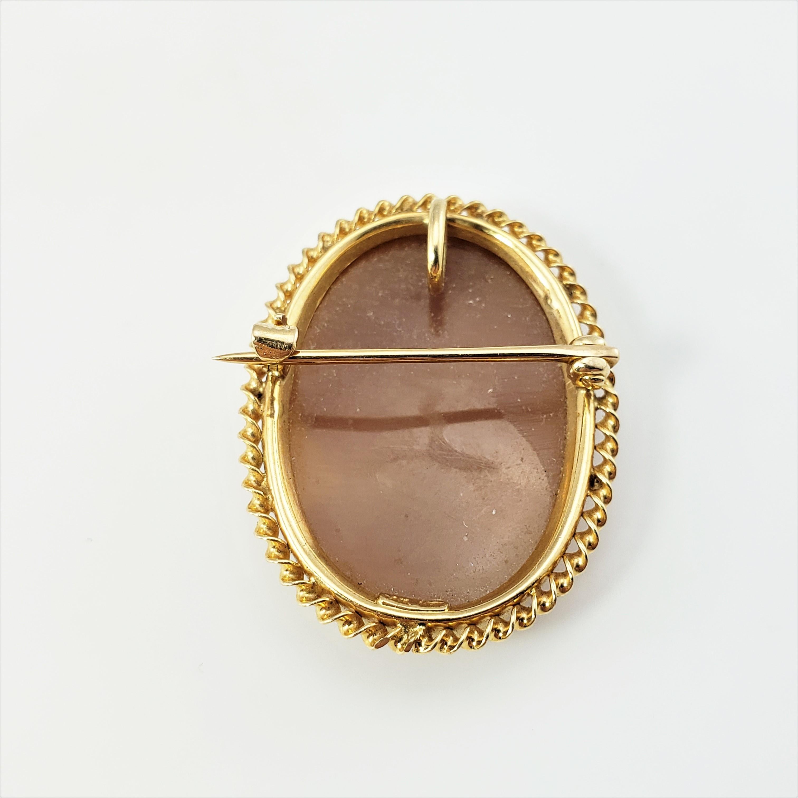 14 Karat Yellow Gold Cameo Brooch/Pendant 1