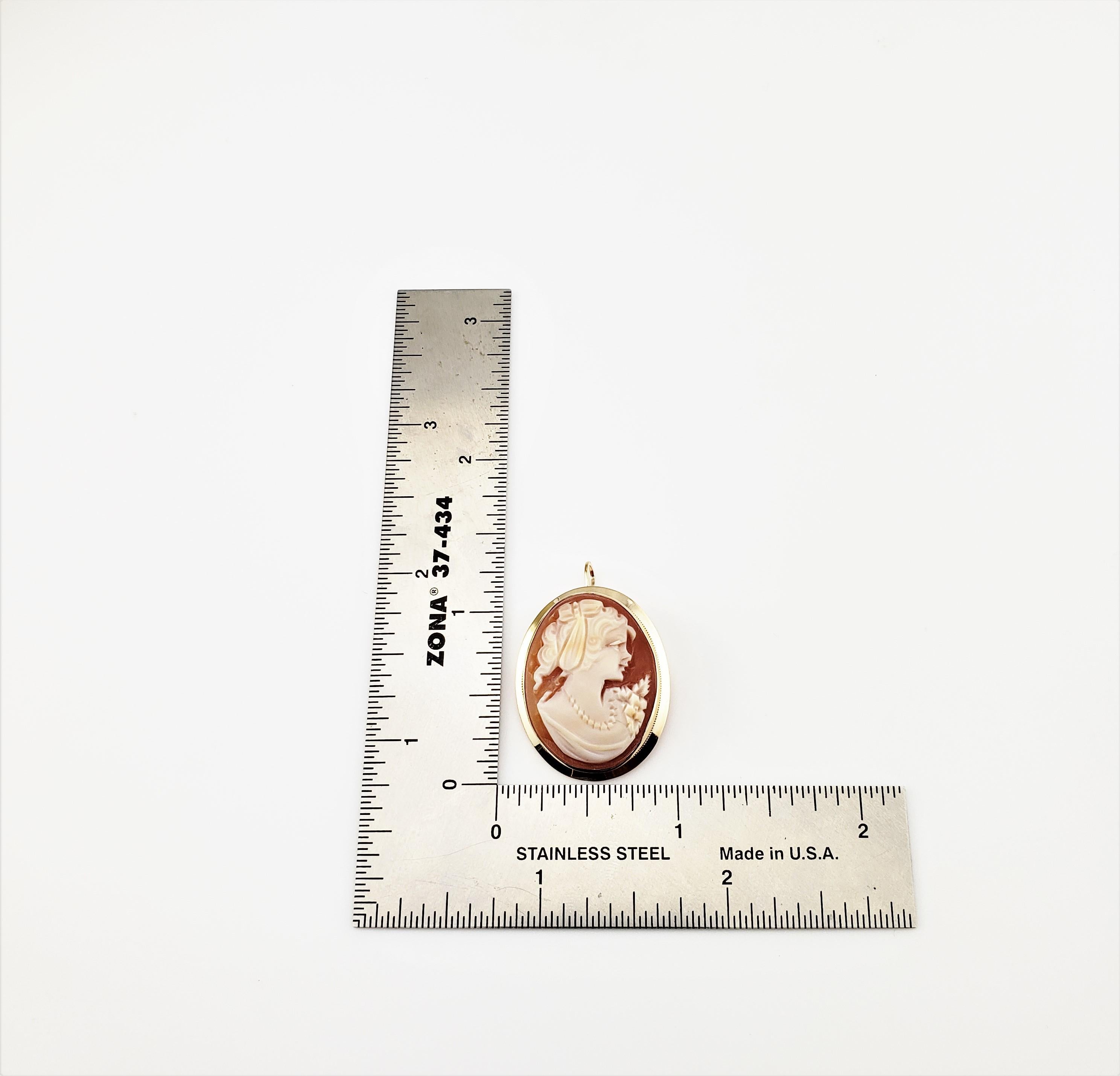 Spilla/pendente con cammeo in oro giallo 14 carati in vendita 1