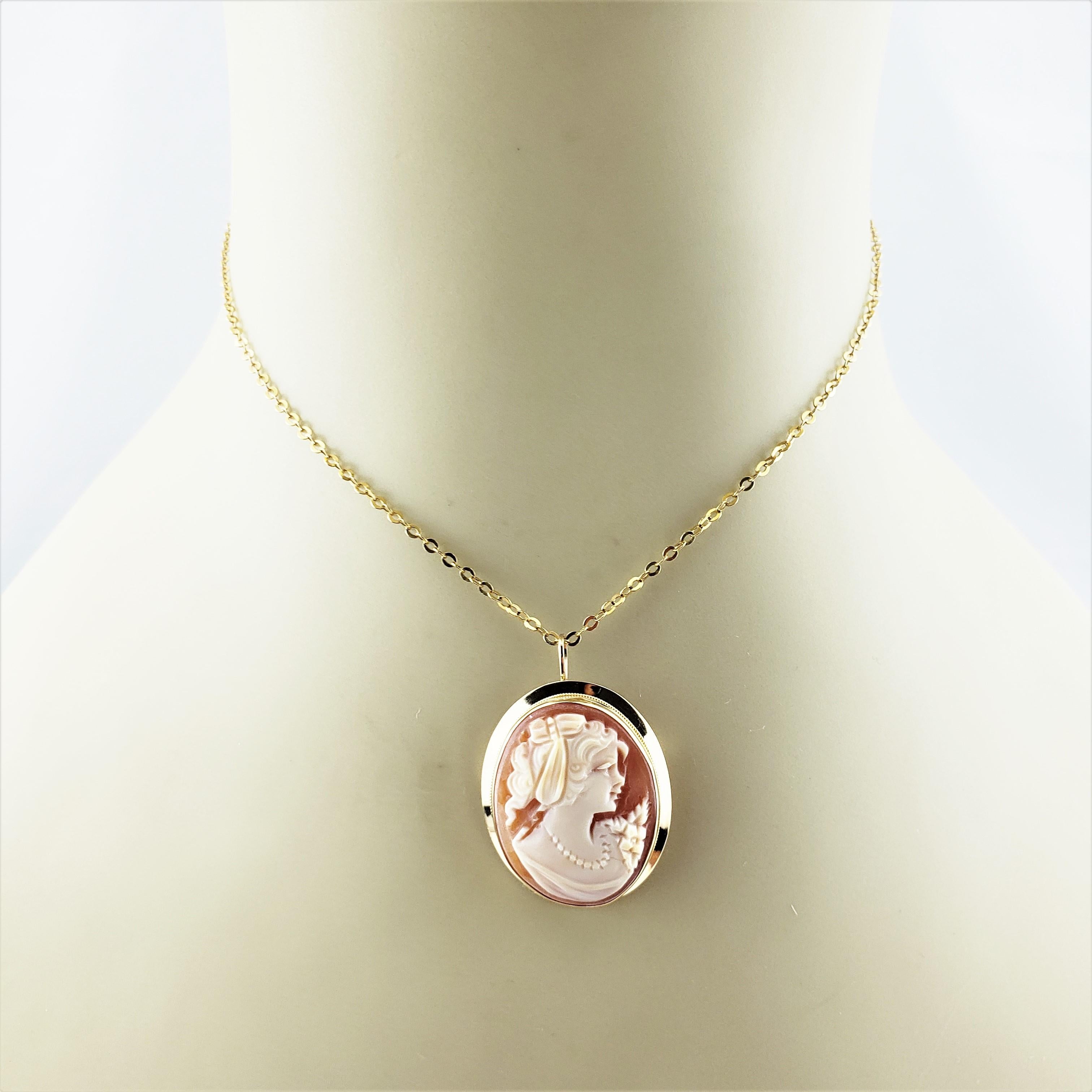 Spilla/pendente con cammeo in oro giallo 14 carati in vendita 3