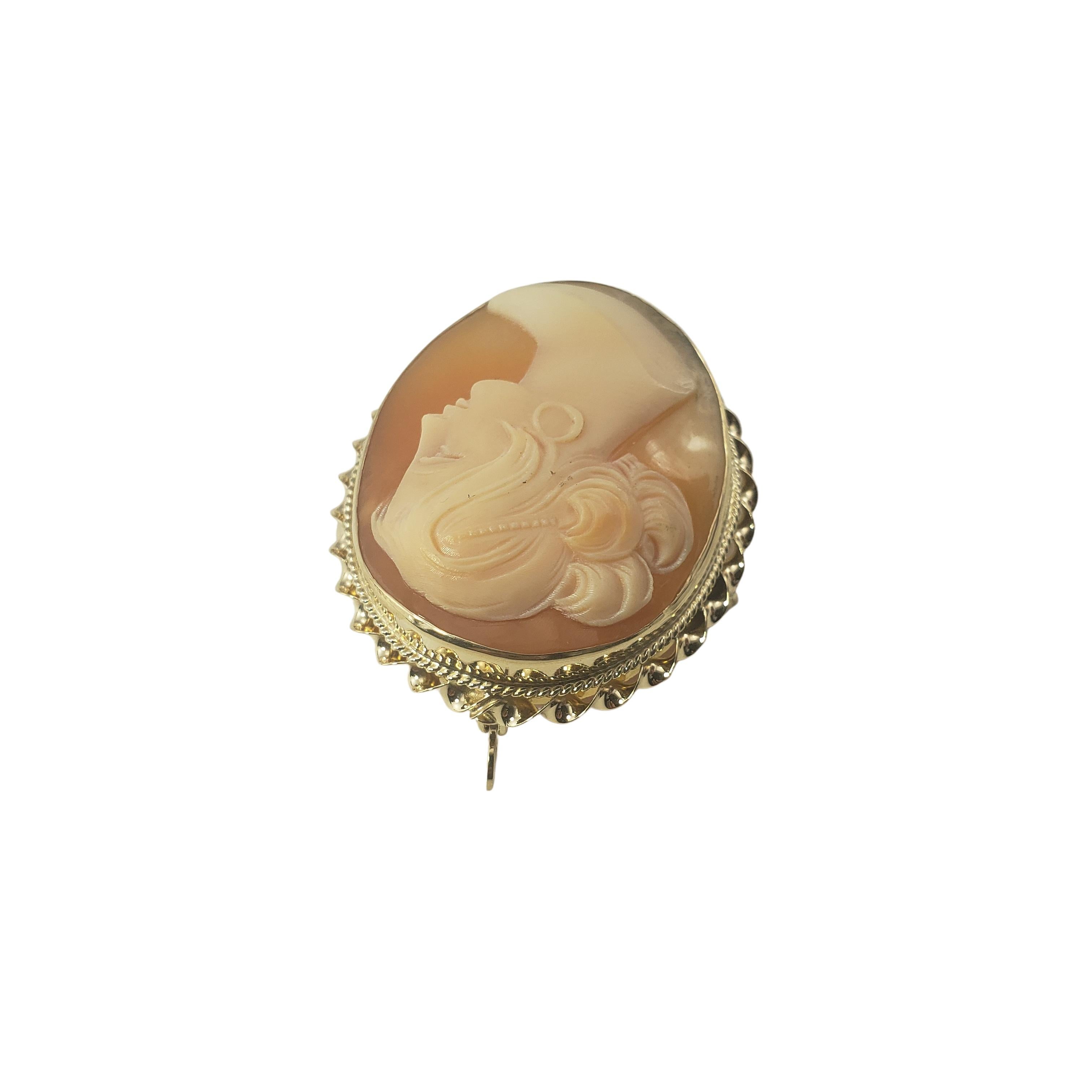 14 Karat Yellow Gold Cameo Brooch/Pin In Good Condition For Sale In Washington Depot, CT