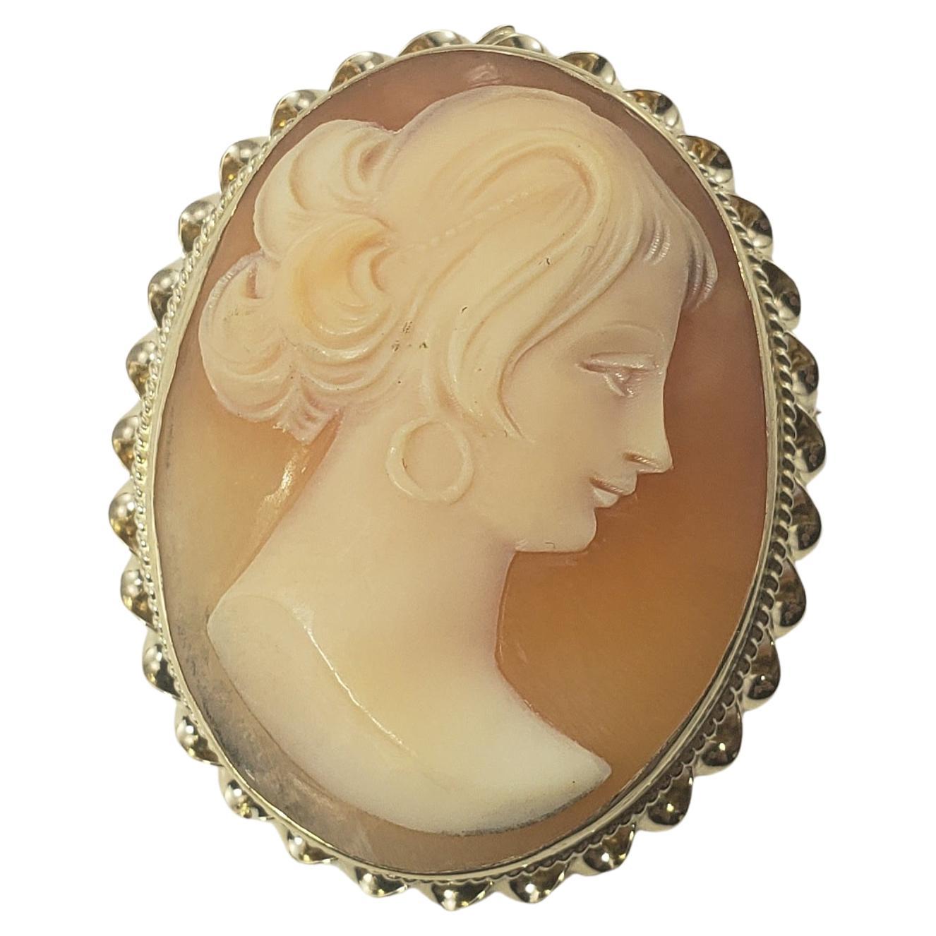 14 Karat Yellow Gold Cameo Brooch/Pin For Sale