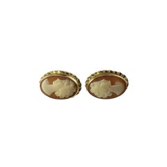 14 Karat Yellow Gold Cameo Earrings #15520