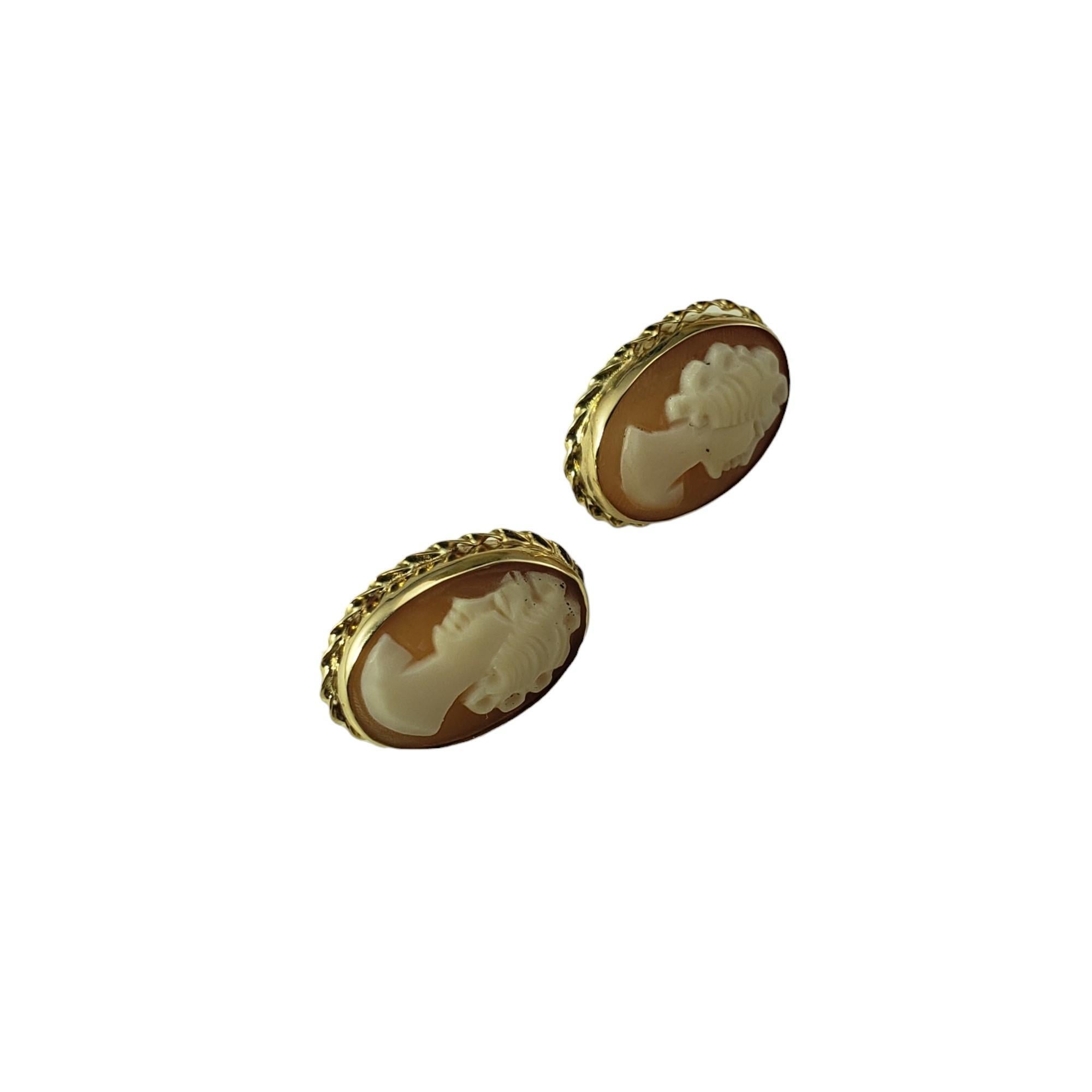 Women's  14 Karat Yellow Gold Cameo Earrings #15520 For Sale
