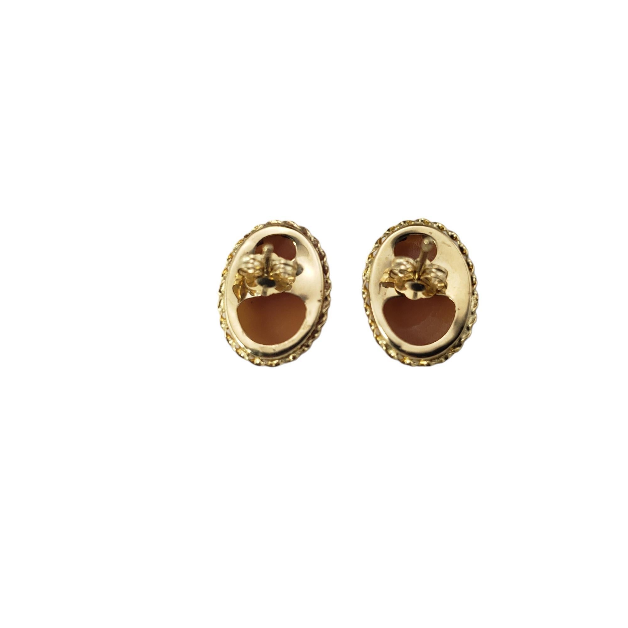  14 Karat Yellow Gold Cameo Earrings #15520 For Sale 1