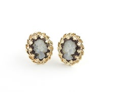 14 Karat Yellow Gold Cameo Earrings